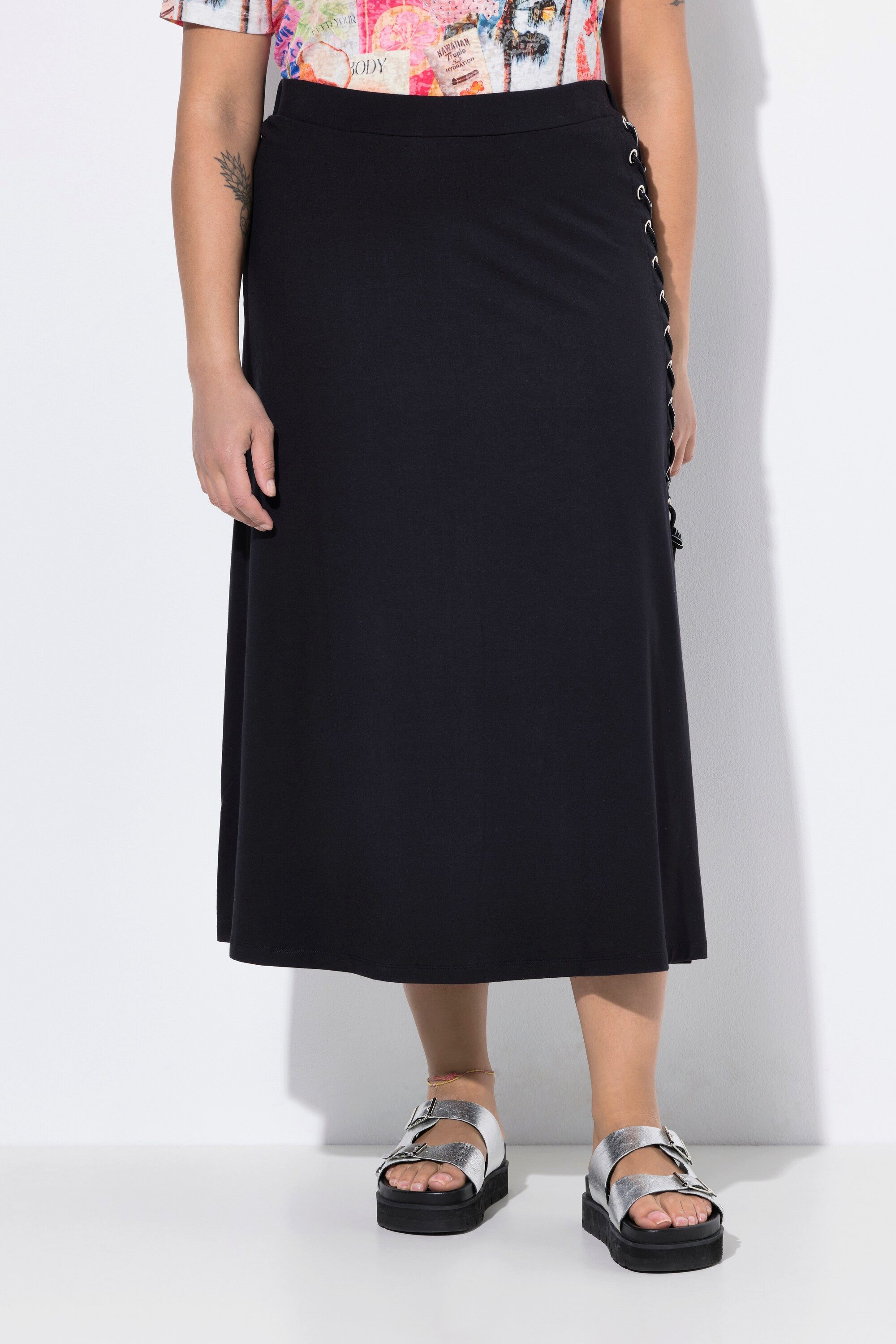 Angel of Style Jerseyrock Maxi-Jerseyrock A-Linie Schlitz mit Schnürung günstig online kaufen