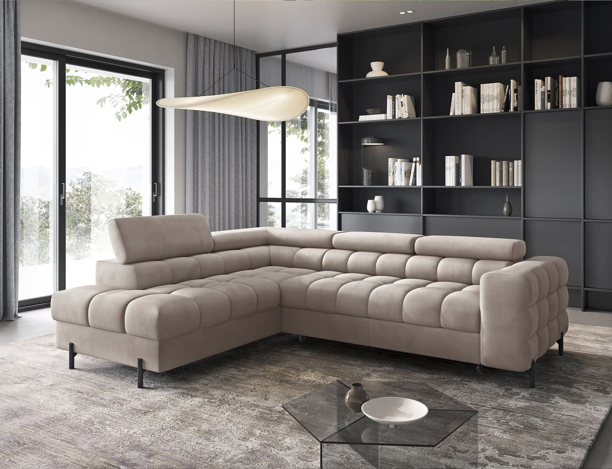 MOEBLO Ecksofa Ferrucio, modernes Schlafsofa mit Bettkasten & verstellbaren günstig online kaufen