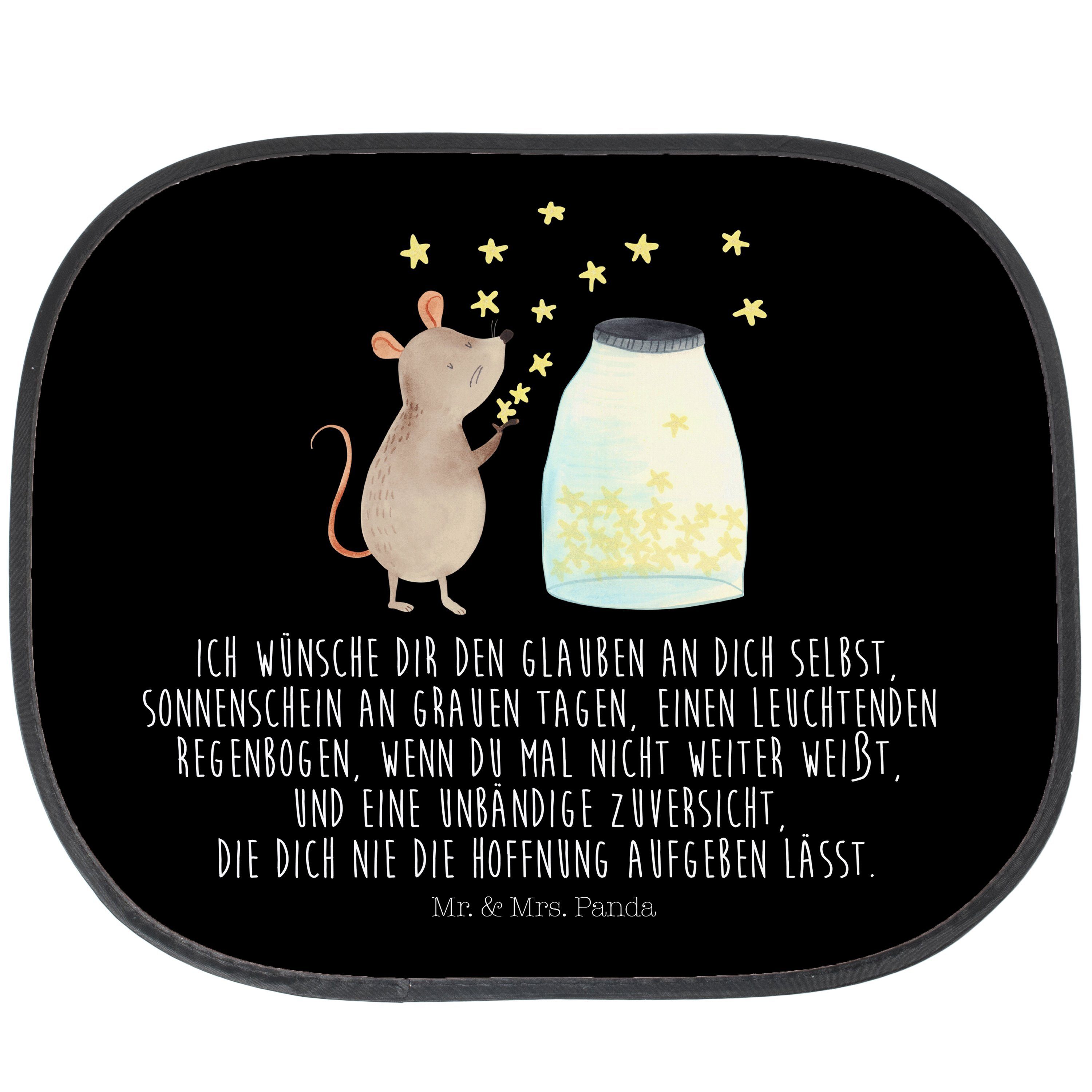Sonnenschutz Maus Sterne - Schwarz - Geschenk, Sonne, Tiere, lustige Sprüche,  Sonn, Mr. & Mrs. Panda, Seidenmatt