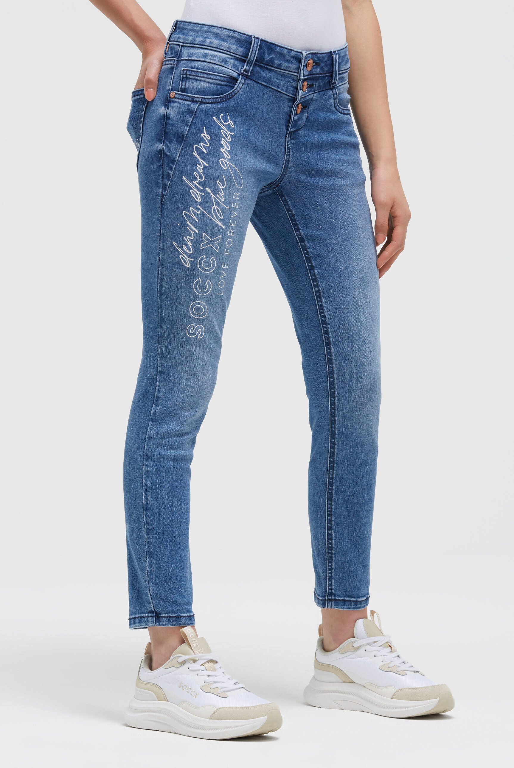 SOCCX Slim-fit-Jeans mit normaler Leibhöhe