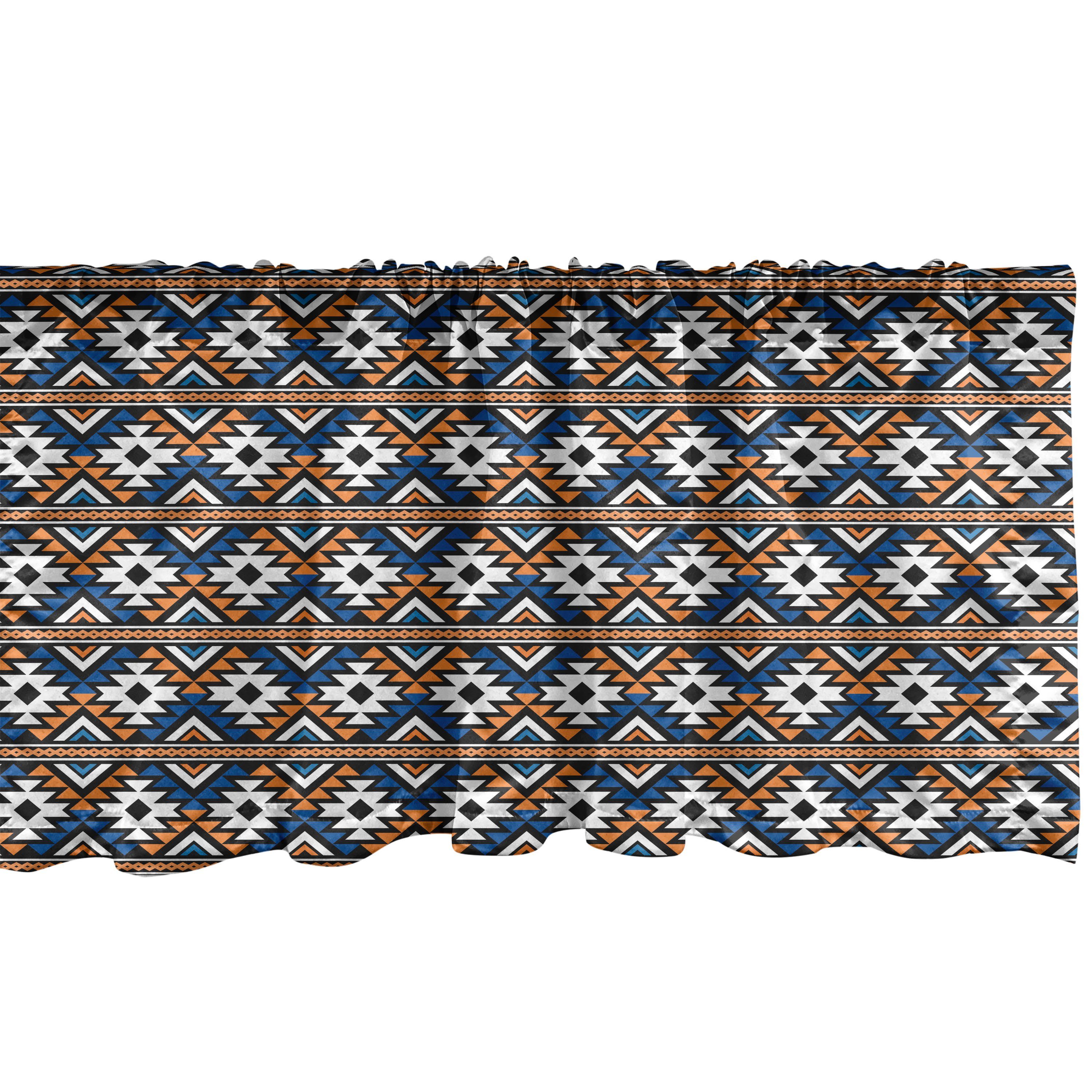 Scheibengardine Vorhang Volant für Küche Schlafzimmer Dekor mit Stangentasche, Abakuhaus, Microfaser, Boho geometrische Muster