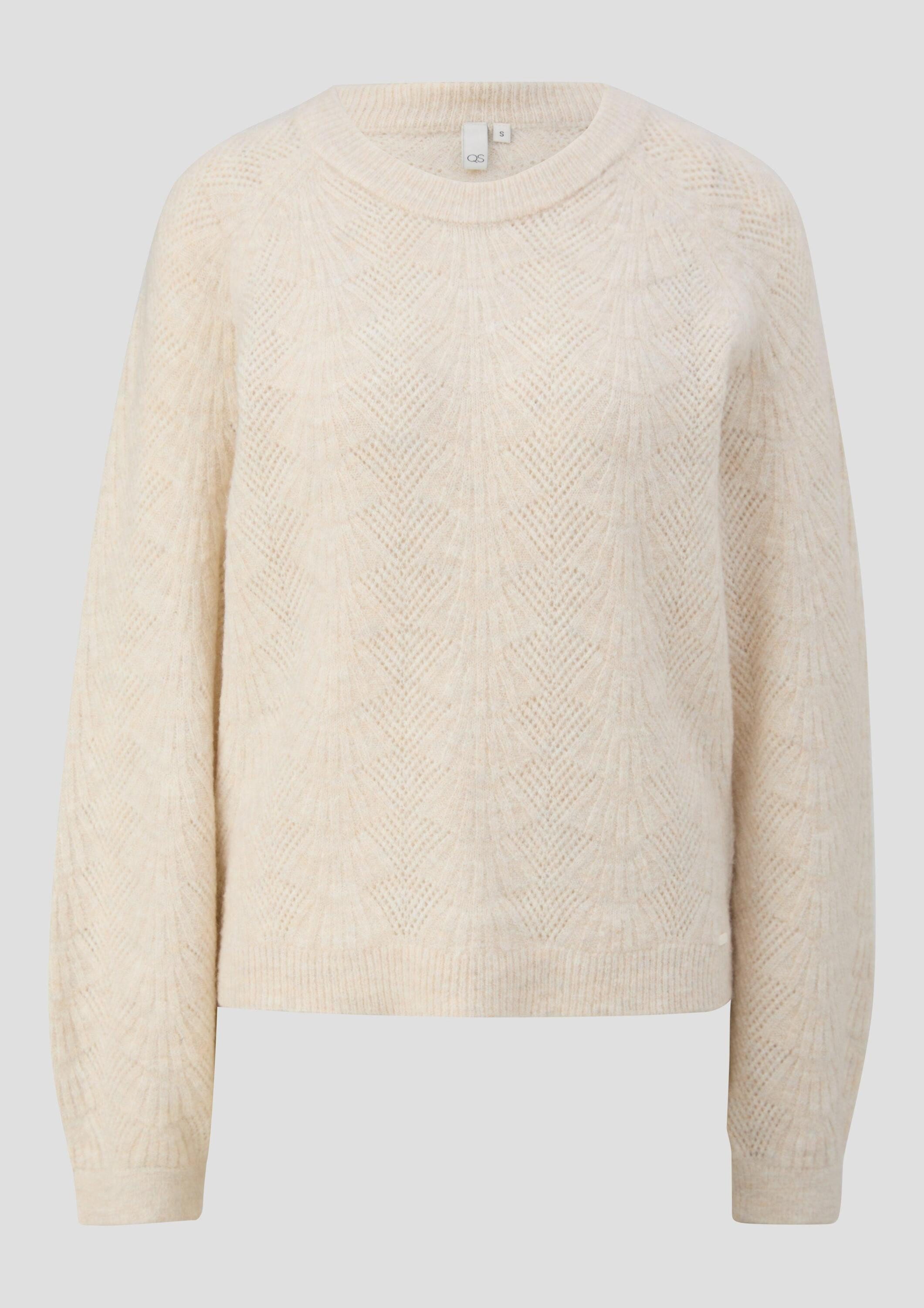 QS Longpullover Strickpullover Weicher Pullover mit Ajourmuster