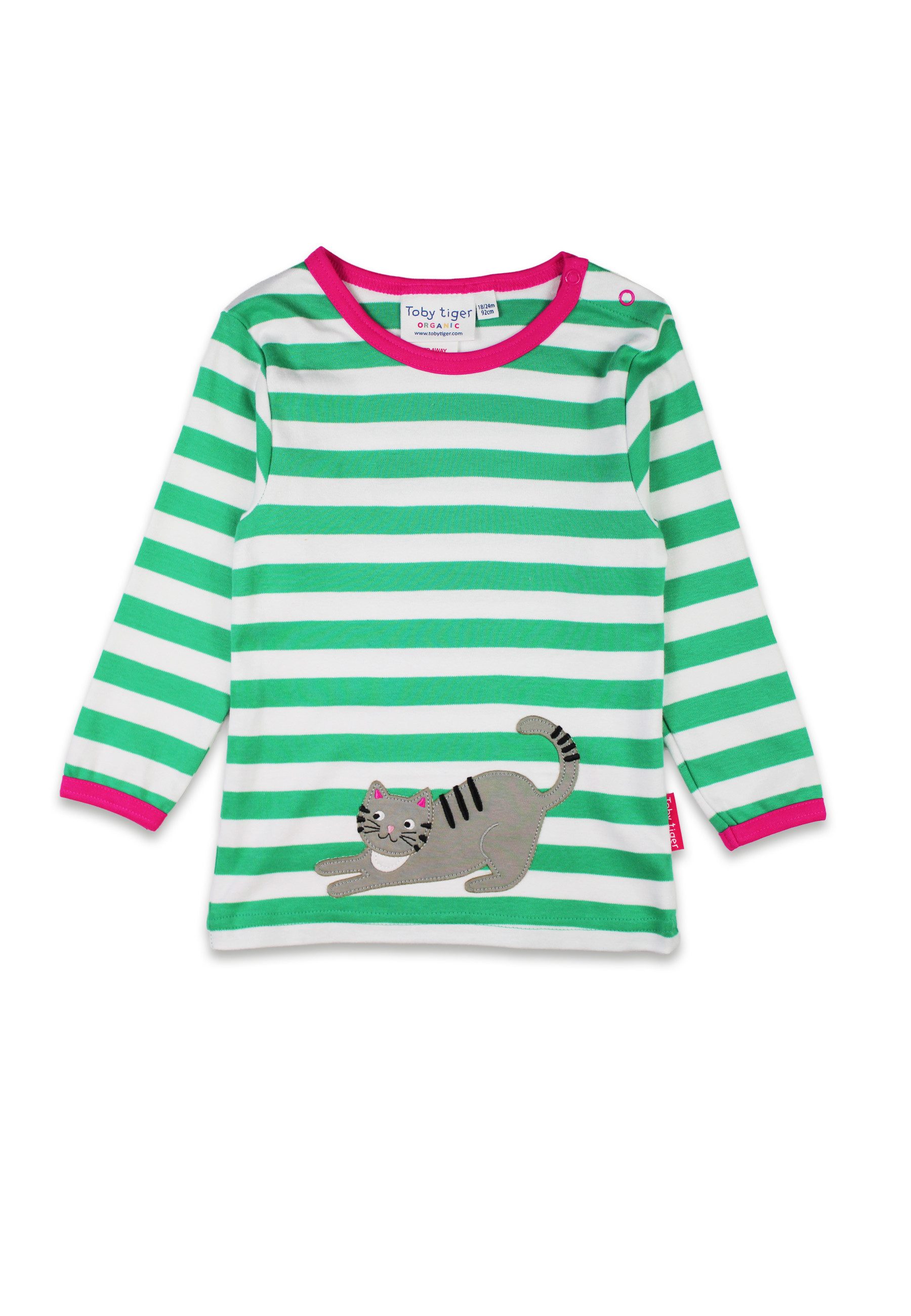 Langarmshirt Langarmshirt mit Kätzchen Applikation