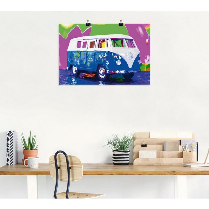Artland Wandbild VW Bully Auto (1 St) als Alubild Leinwandbild Wandaufkleber oder Poster in versch. Größen