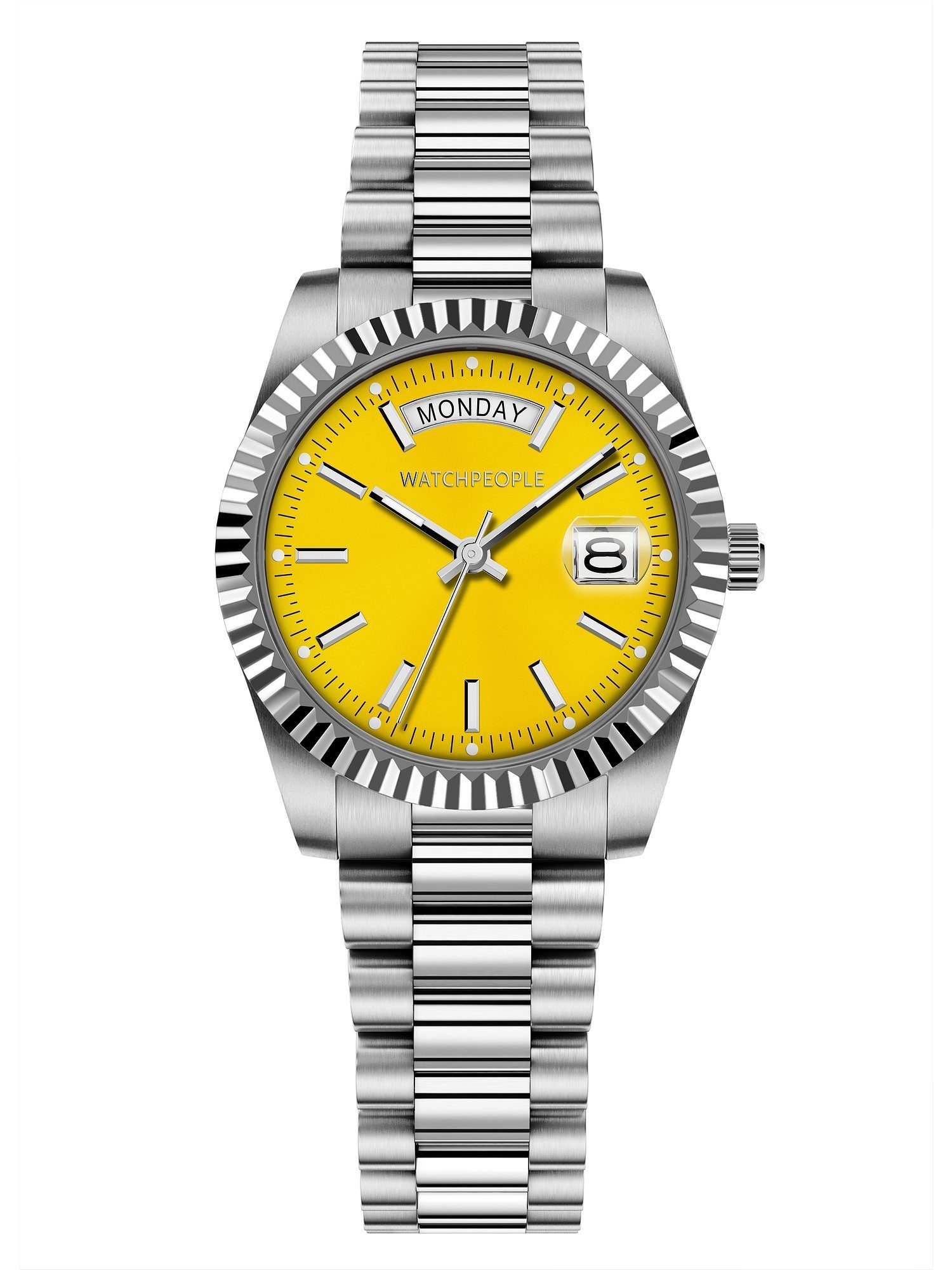 Watchpeople Quarzuhr Watchpeople Damen-Uhren Analog Quarz, Klassikuhr gelb