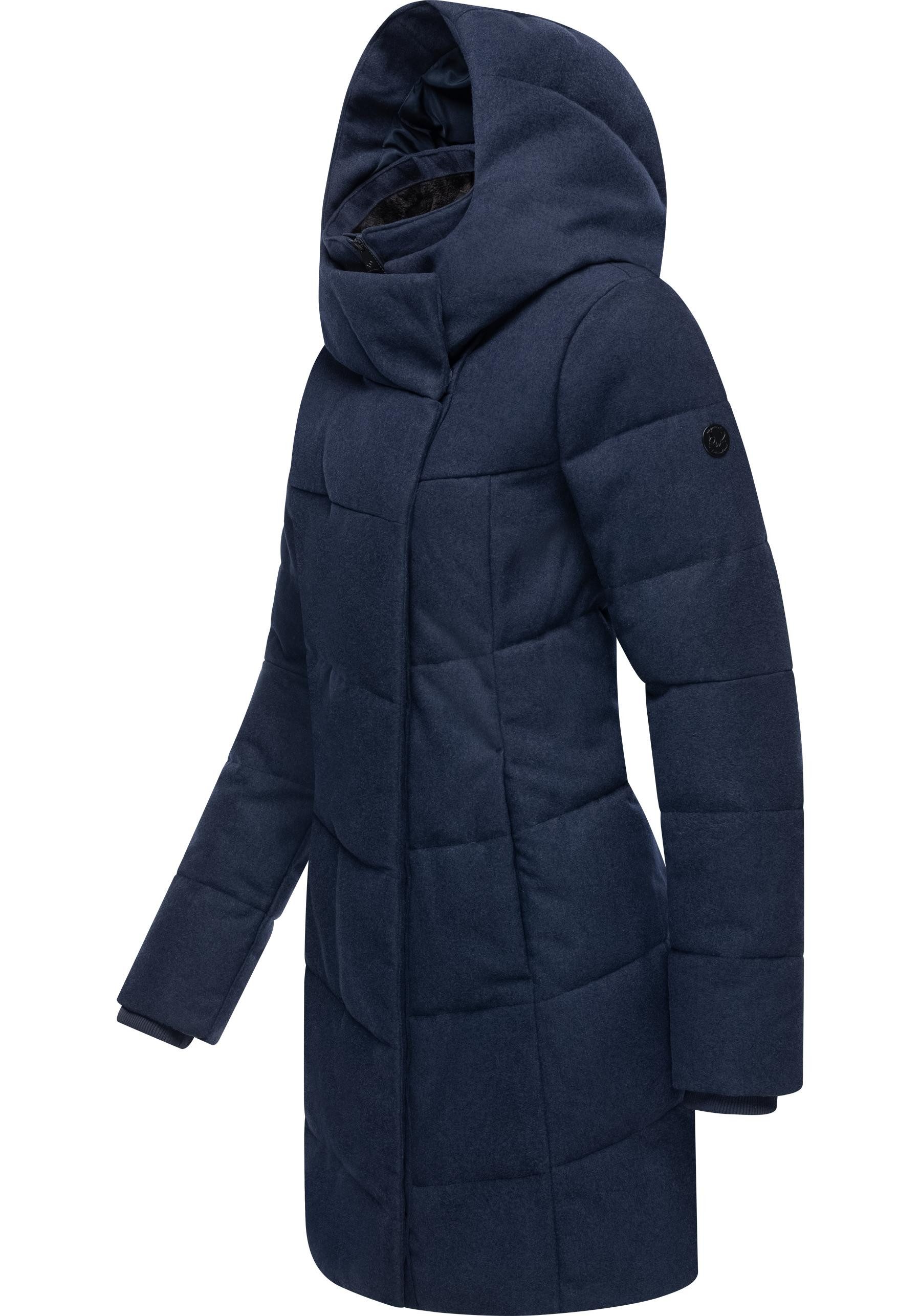 Ragwear Wintermantel Pavla Coat stylischer Damen Steppmantel in Woll-Optik