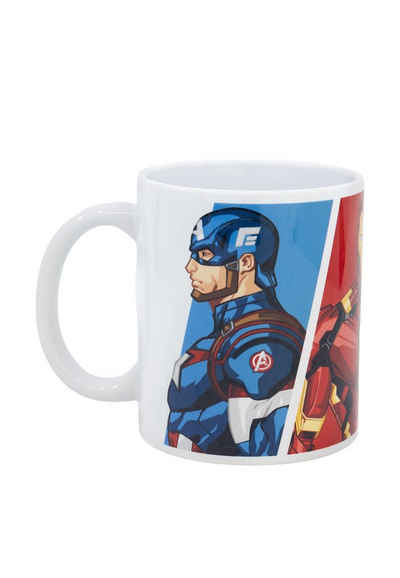 The AVENGERS Tasse Captain America Iron Man Hulk Tasse Kinder-Becher Jungen, aus Keramik im Geschenkkarton