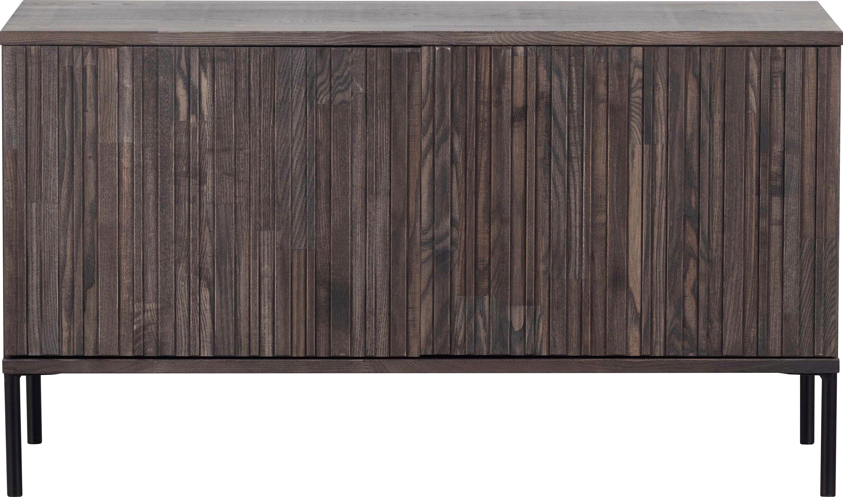 WOOOD Sideboard New Gravure FSC® Mix holz mit Druckmechanismus H 56 x B 150 x T 44 cm, Kommode Höhe 56 cm, mit grafischen Relieftüren, viel Stauraum