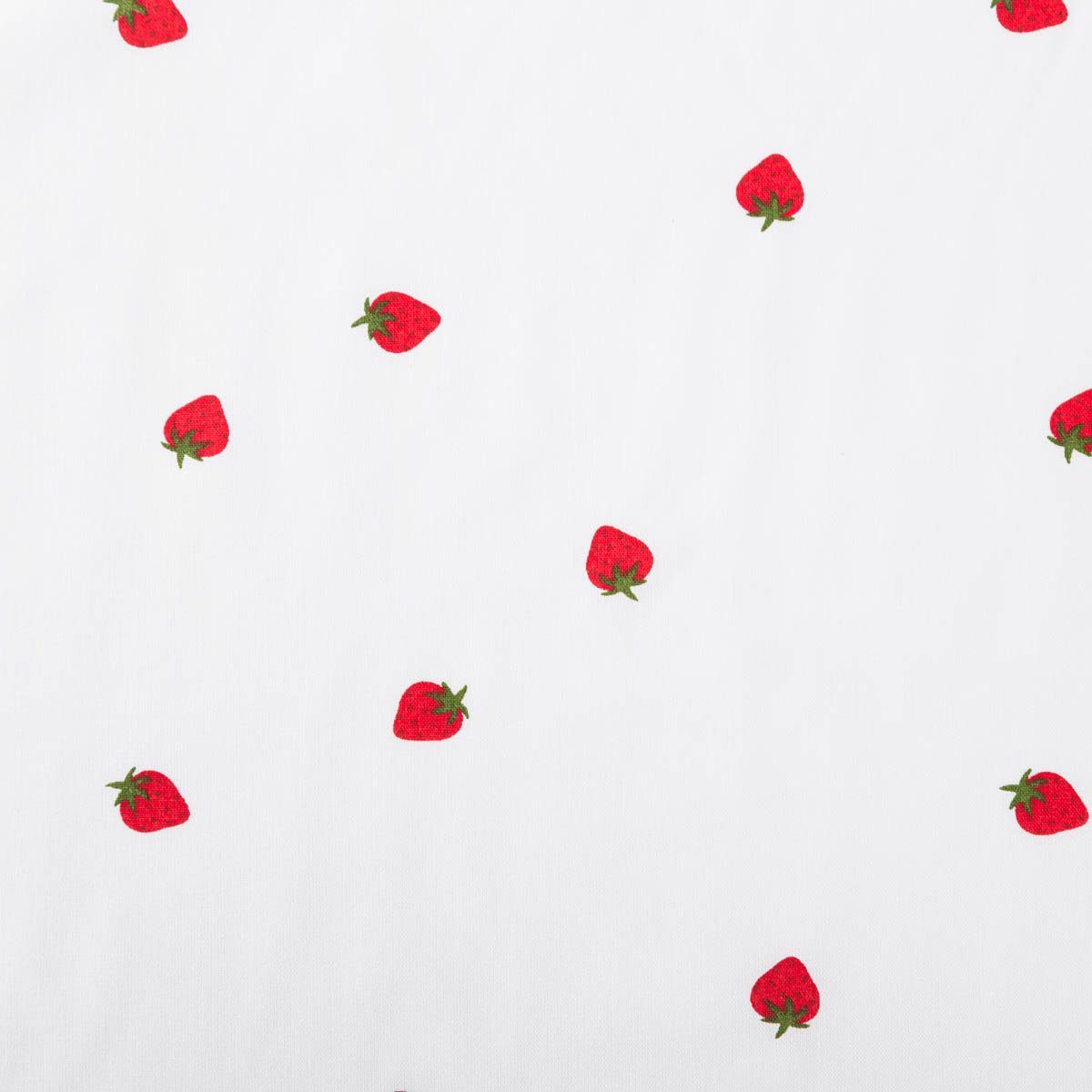 SCHÖNER LEBEN. Stoff Baumwollstoff Meterware Popeline Mini Erdbeeren weiß rot grün 1,45m, allergikergeeignet