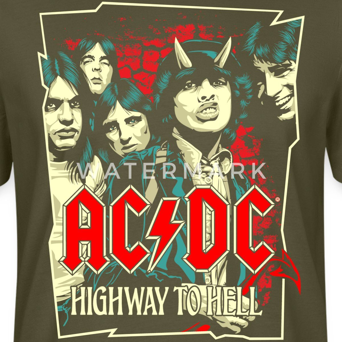 Spreadshirt T-Shirt AC/DC Bandlogo Bild Highway günstig online kaufen