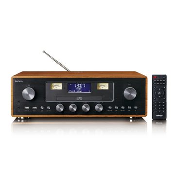 Lenco DAR-081WD Digitalradio (DAB) (DAB,DAB+,FM, 30 W, Bluetooth 5.0, DAB+/CD/MP3-Player & USB mit 10W Qi-Ladestation in Holz)