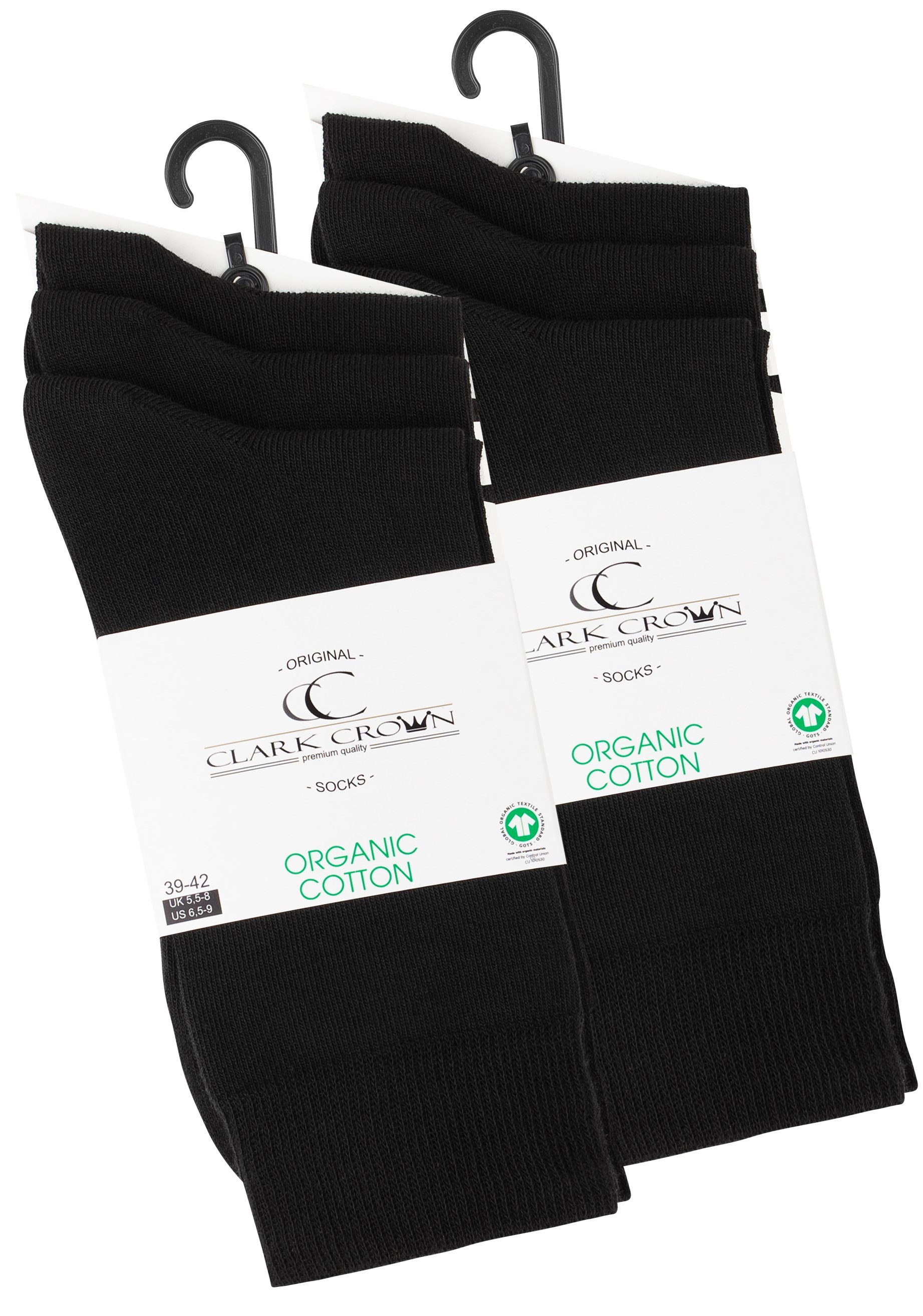 Clark Bio-Baumwollqualität Crown® (6-Paar) schwarz angenehmer in Socken