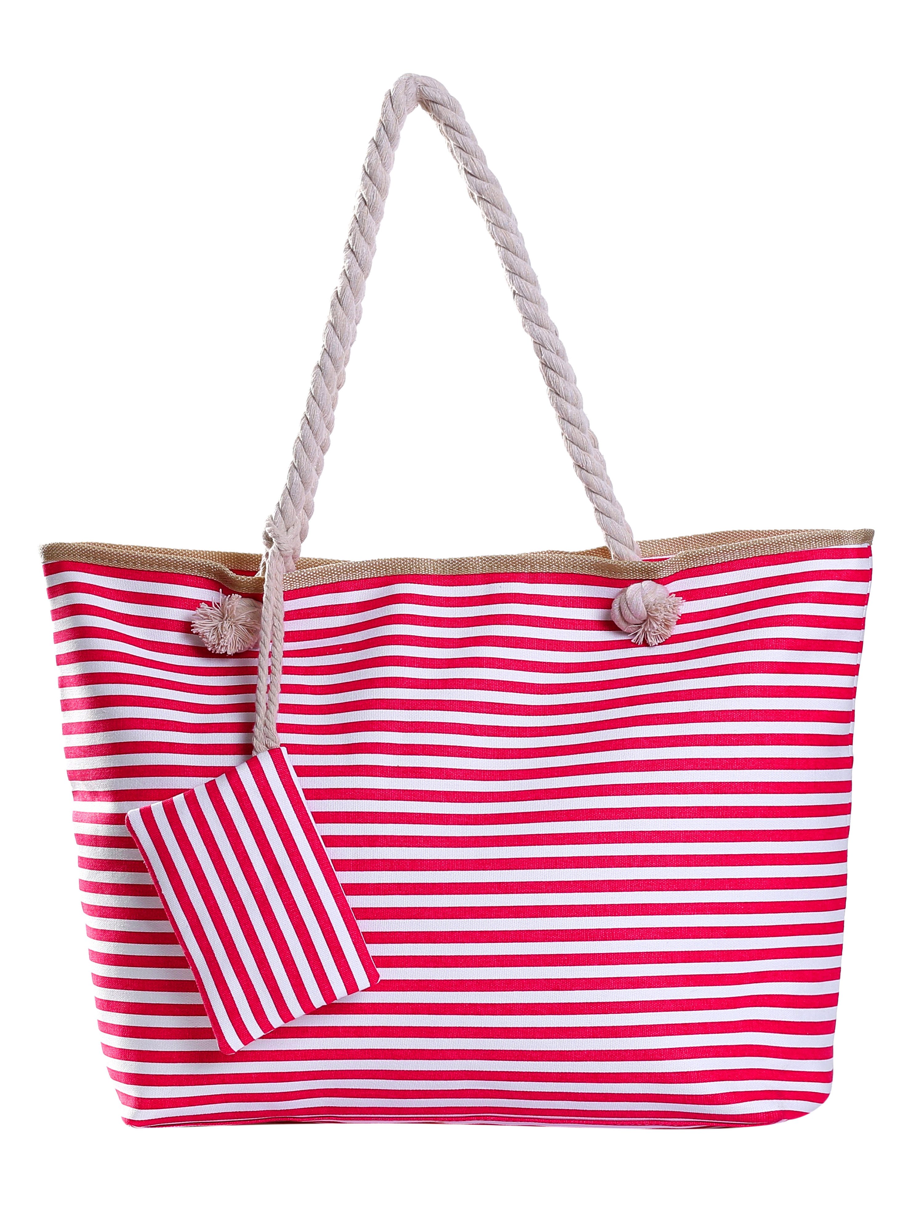 DonDon Strandtasche Shopper wasserabweisende Tasche (2-tlg), Große Strandtasche, mit Reißverschluss, inkl. kleinem Beutel