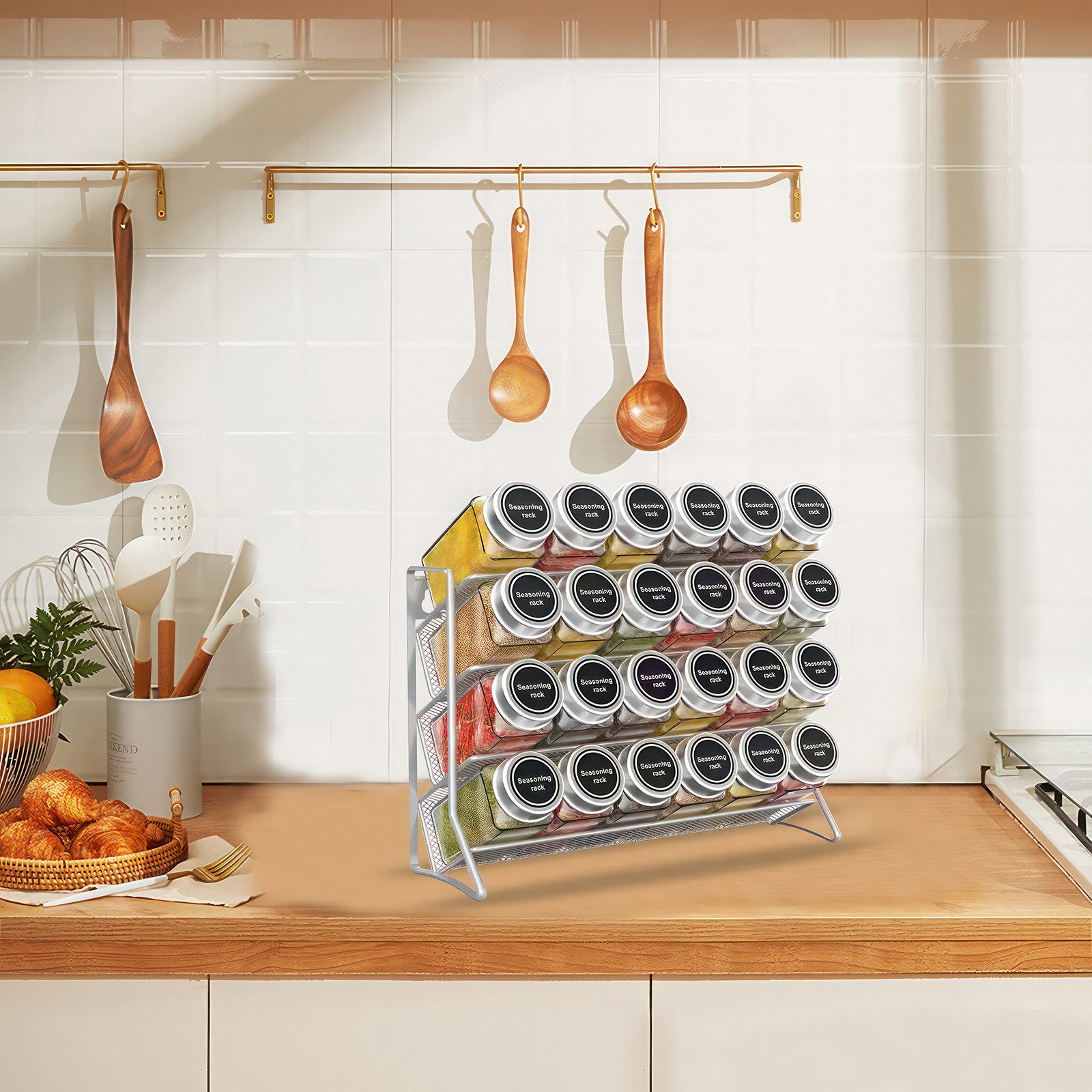 BlingBin Gewürzregal 4-Etage Gewürzständer, Stehend Gewürz, Regal küchenreg günstig online kaufen