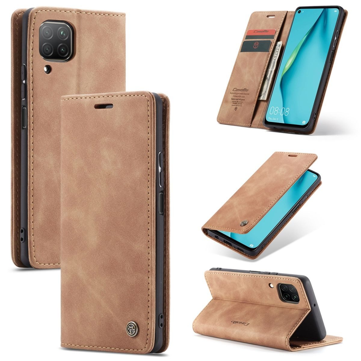 König Design Handyhülle Huawei P40 Lite, Schutzhülle Schutztasche Case Cover Etuis Wallet Klapptasche Bookstyle