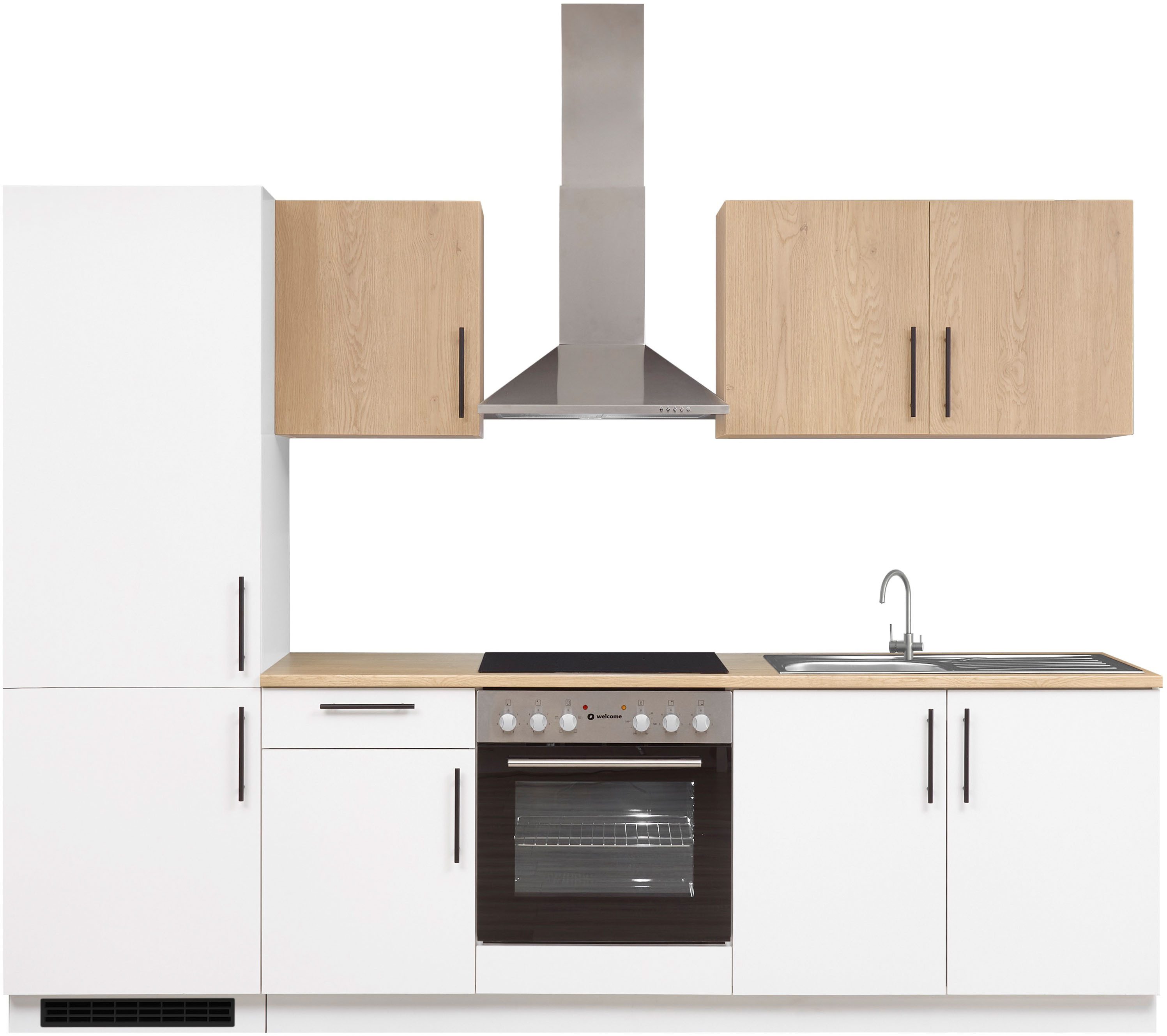 BASIC by Balculina Küchenzeile Hamburg B/H/T 270x200x60 cm, Breite 270 cm, wahlweise mit E-Geräten