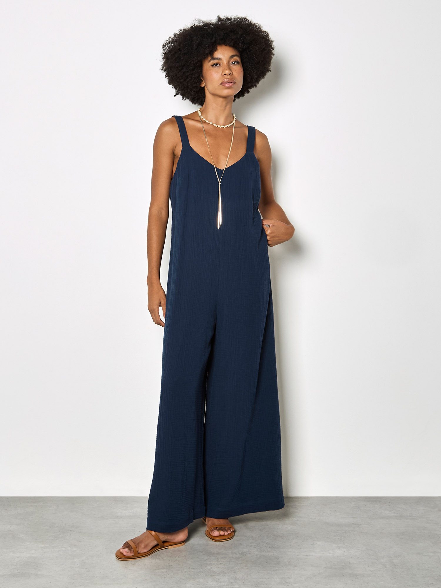 Apricot Jumpsuit Einfarbig
