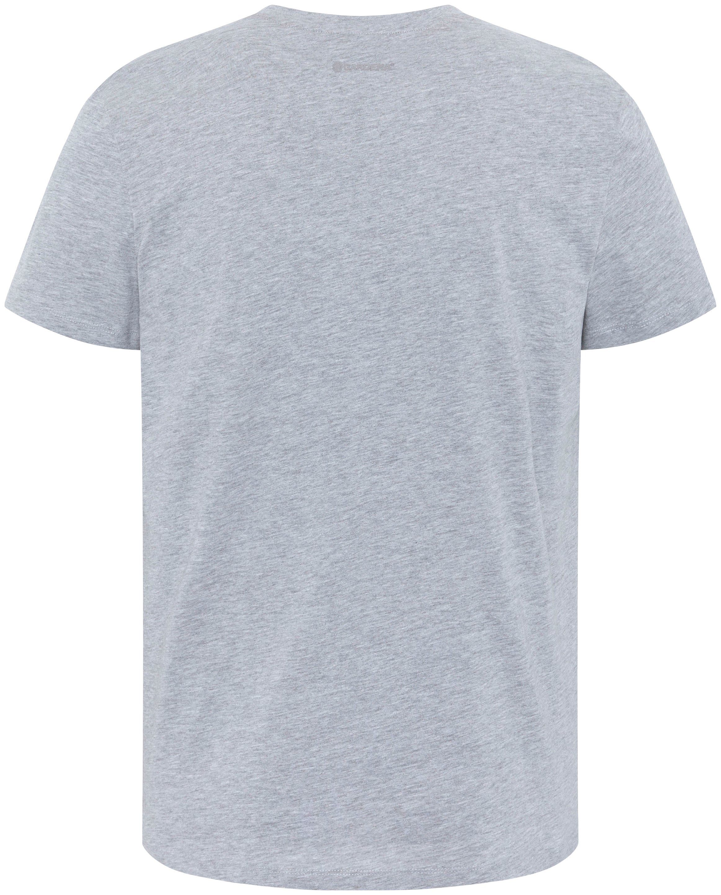 Aufdruck mit Light Melange GARDENA T-Shirt Grey