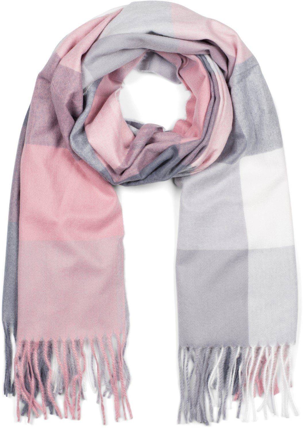 styleBREAKER Modeschal Weicher karierter Schal mit Fransen, (1-St) günstig online kaufen