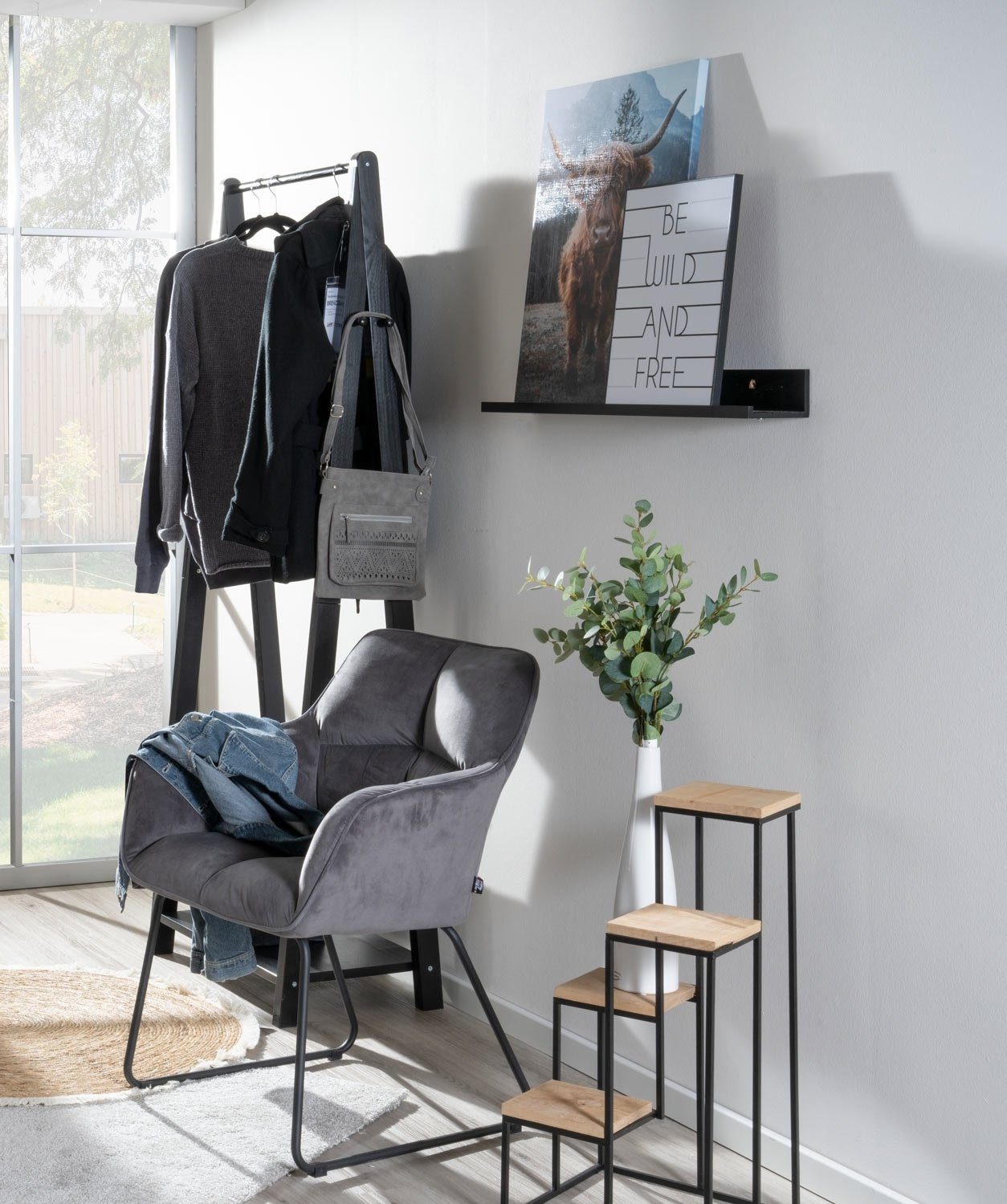 Stufenregal Blumenregal STEPS, Höhe 68 cm, Breite 34 cm, 1-tlg., mit 4 unterschiedlich hohen Stufen