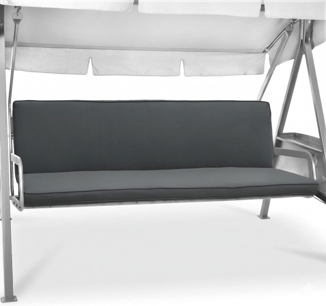 Beautissu Sitzauflage Hollywoodschaukel 3 Sitzer 2er Set Loft HS, 180x50cm, Hellgrau, Waschbare Outdoor Auflage für Hollywoodschaukel mit Reißverschluss