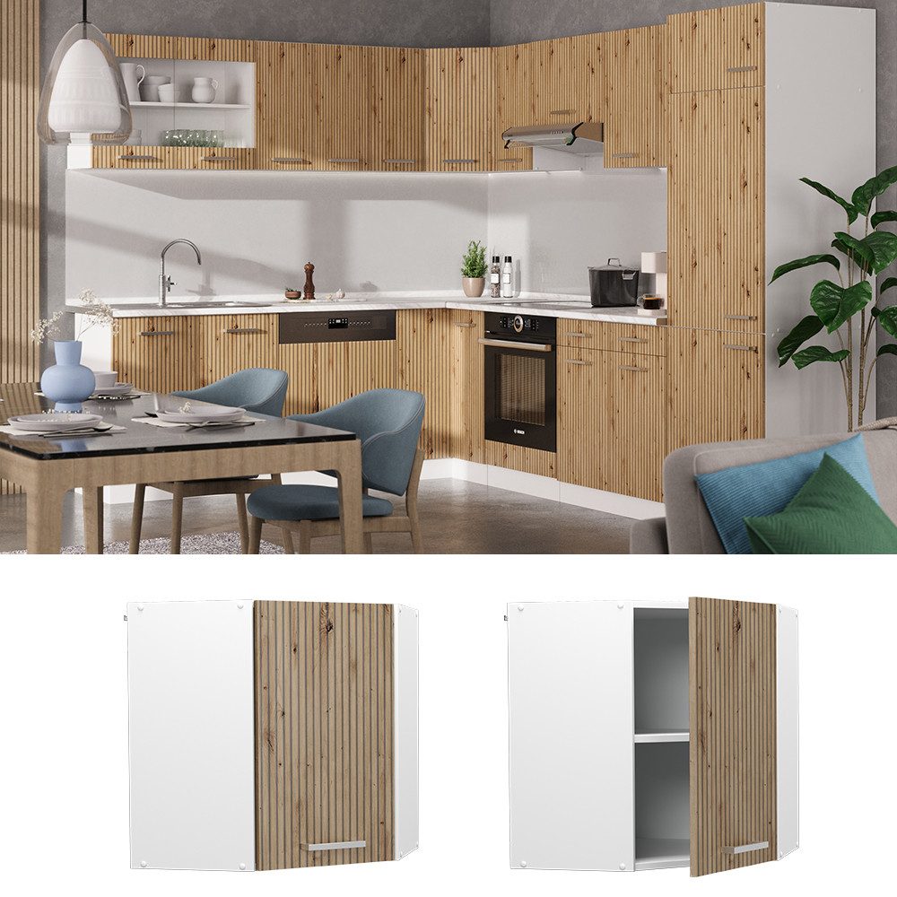 Vicco Eckhängeschrank R-Line, Artisan-Eiche/Weiß, 57 cm günstig online kaufen