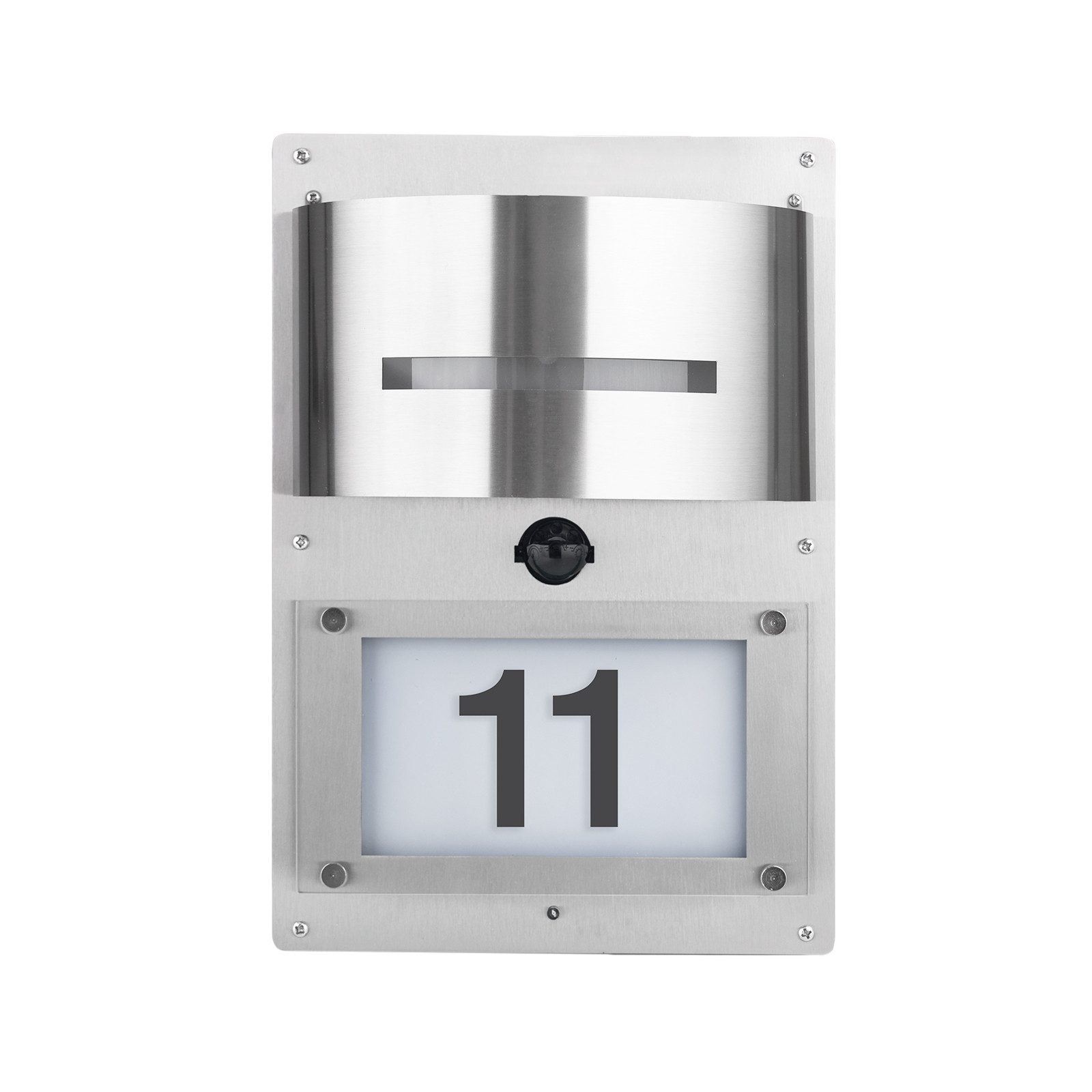 Grafner Außen-Wandleuchte Wandlampe mit Bewegungsmelder Edelstahl Hausnumme günstig online kaufen