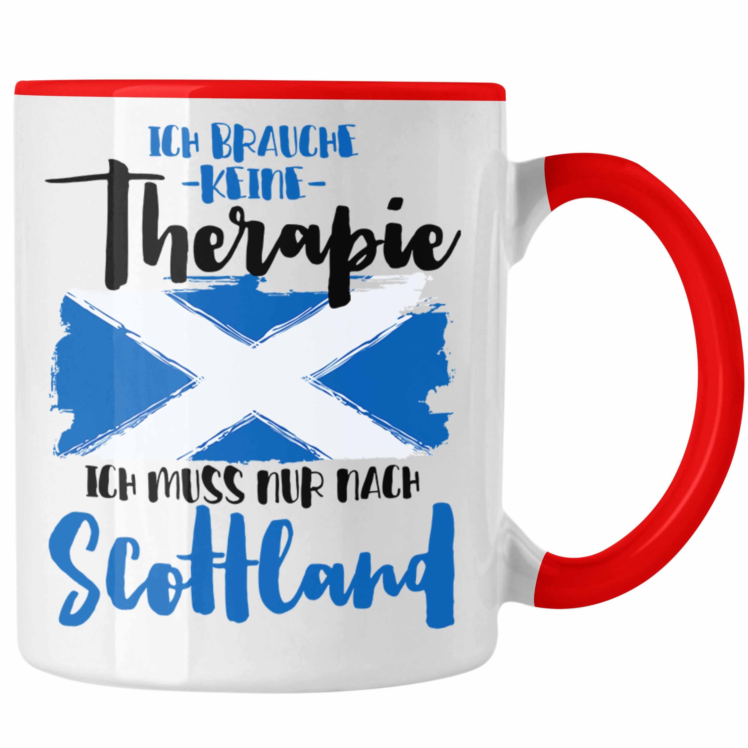 Trendation Tasse Schottland Tasse Geschenk Grafik Scottland Geschenkidee Spruch Lustig Rot