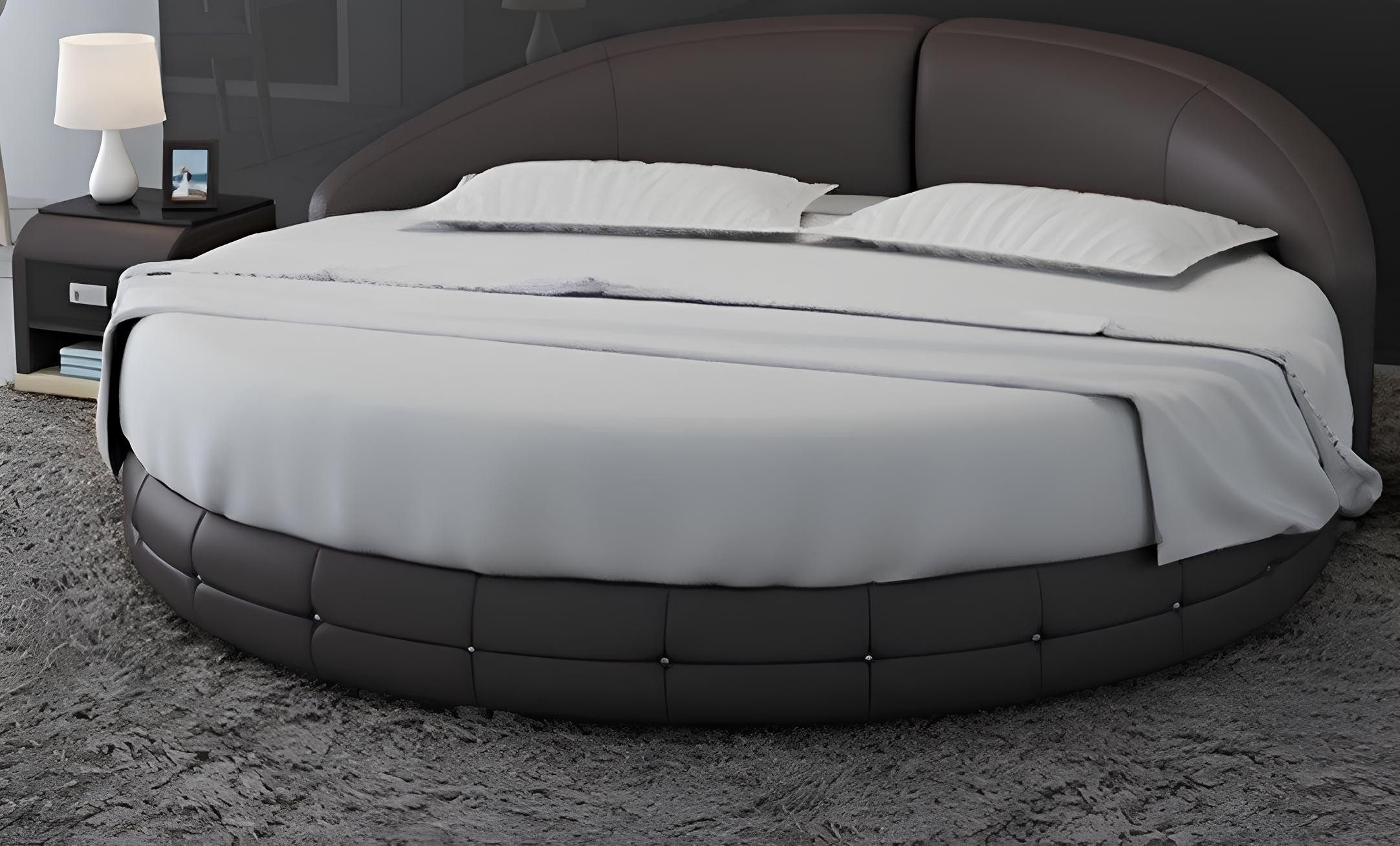 JVmoebel Rundbett Designer Polsterbett LB8844 in elegantem Runddesign, komfortabel (1-tlg., Bett LB8844), Made in Europa