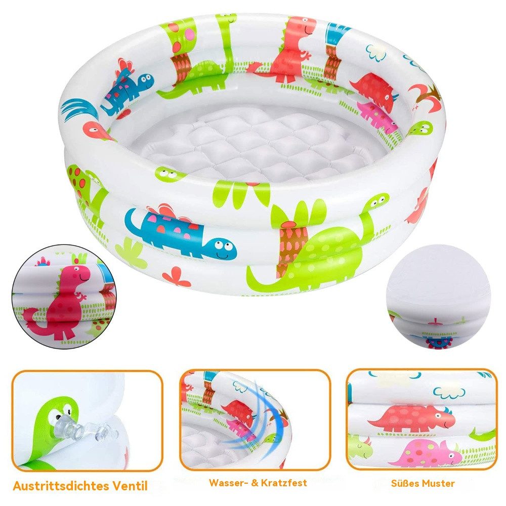 Blusmart Planschbecken Aufblasbares Kinderpool Babypool, (Kinderpool,Kinder Planschbecken, Anti-Leck-Ventilstopfen), Kinder Sommer Pool Spielzeug Für Pool Party – Bild 3 von 5