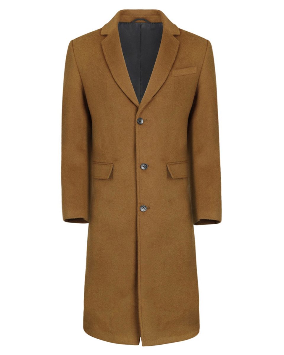 Allthemen Langmantel Herren Knielang Wollmantel Slim Fit Wintermantel günstig online kaufen