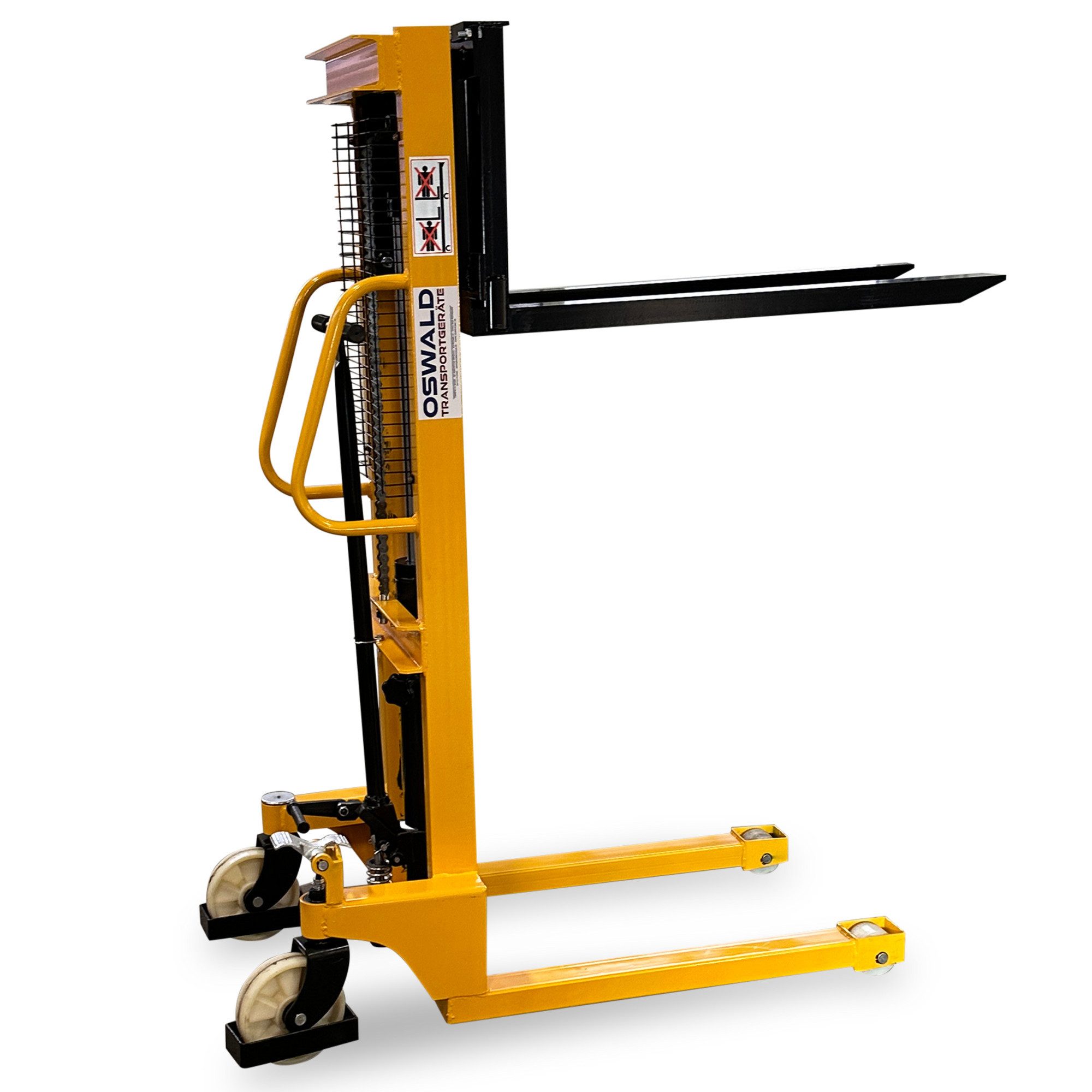 OSWALD Transportgeräte Gabelhubwagen Hochhubwagen HH0512 - 500 kg Tragkraft, 1.150 mm Hubhöhe
