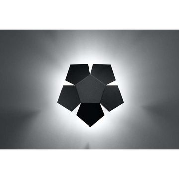 etc-shop Wandleuchte, Leuchtmittel nicht inklusive, Wandleuchte Wandlampe Stahl Schwarz Blüten-Design H 30 cm Wohnzimmer