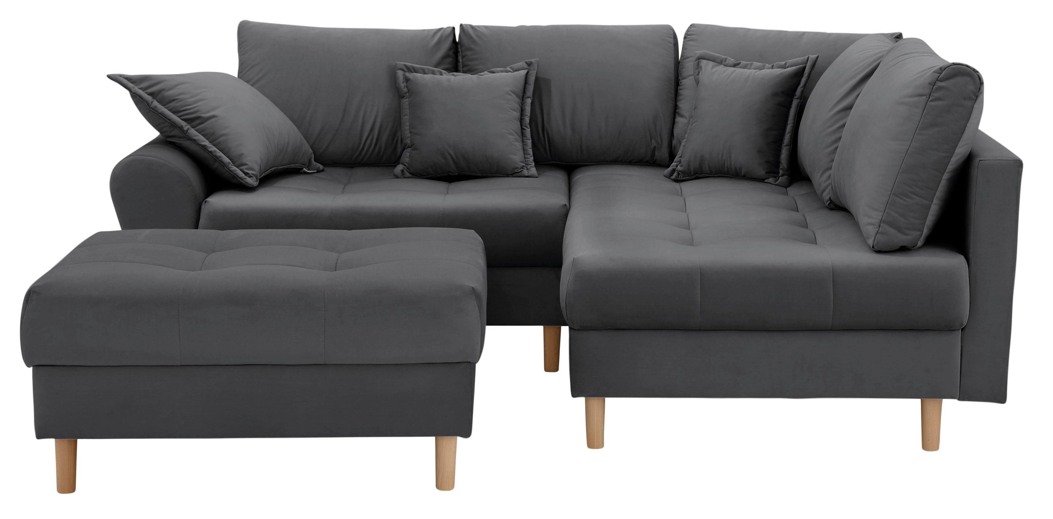 Home affaire Ecksofa Rice L-Form, B: 223 cm, Set, Set: Sofa & Hocker, mit 3 günstig online kaufen
