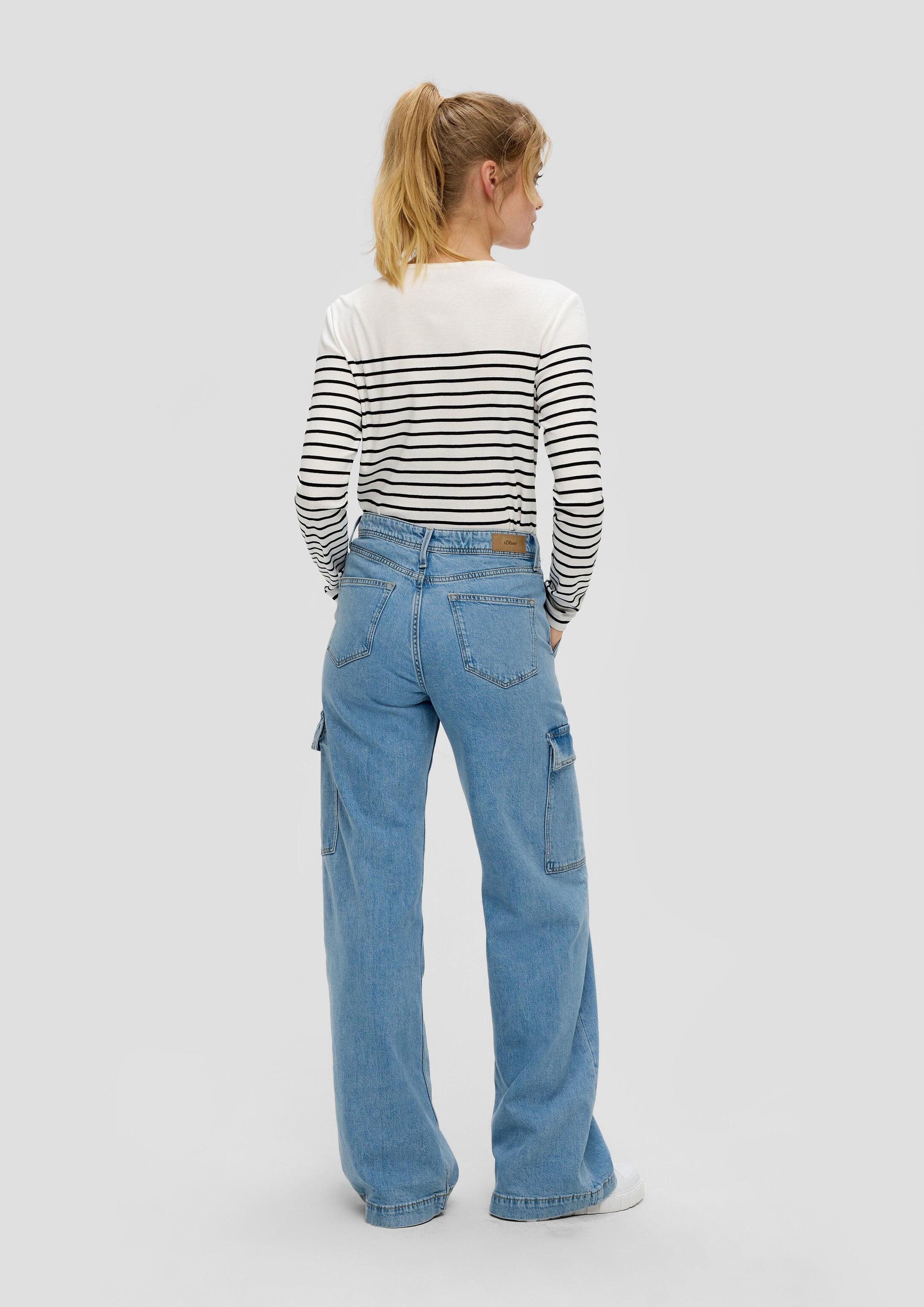 s.Oliver Weite Jeans Jeans-Hose SURI Jeans Suri / Mid Rise / Wide Leg / Cargo-Taschen