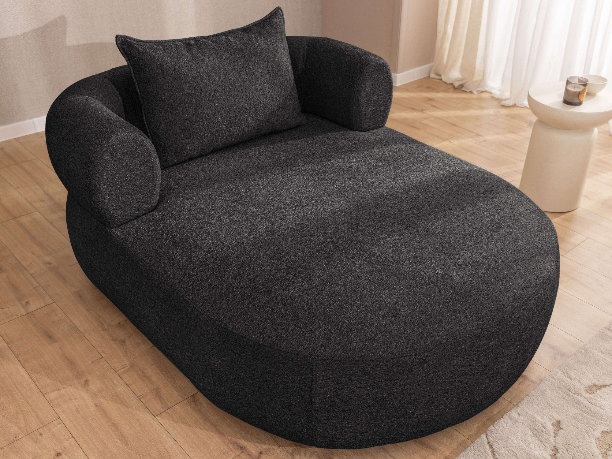 Home affaire XXL-Sessel LUSSAC Loveseat extra tief, große Sitzfläche, Maße B/T/H: 123/158/78cm, hoher Sitzkomfort und modernes Design, Sofa ohne Bettfunktion