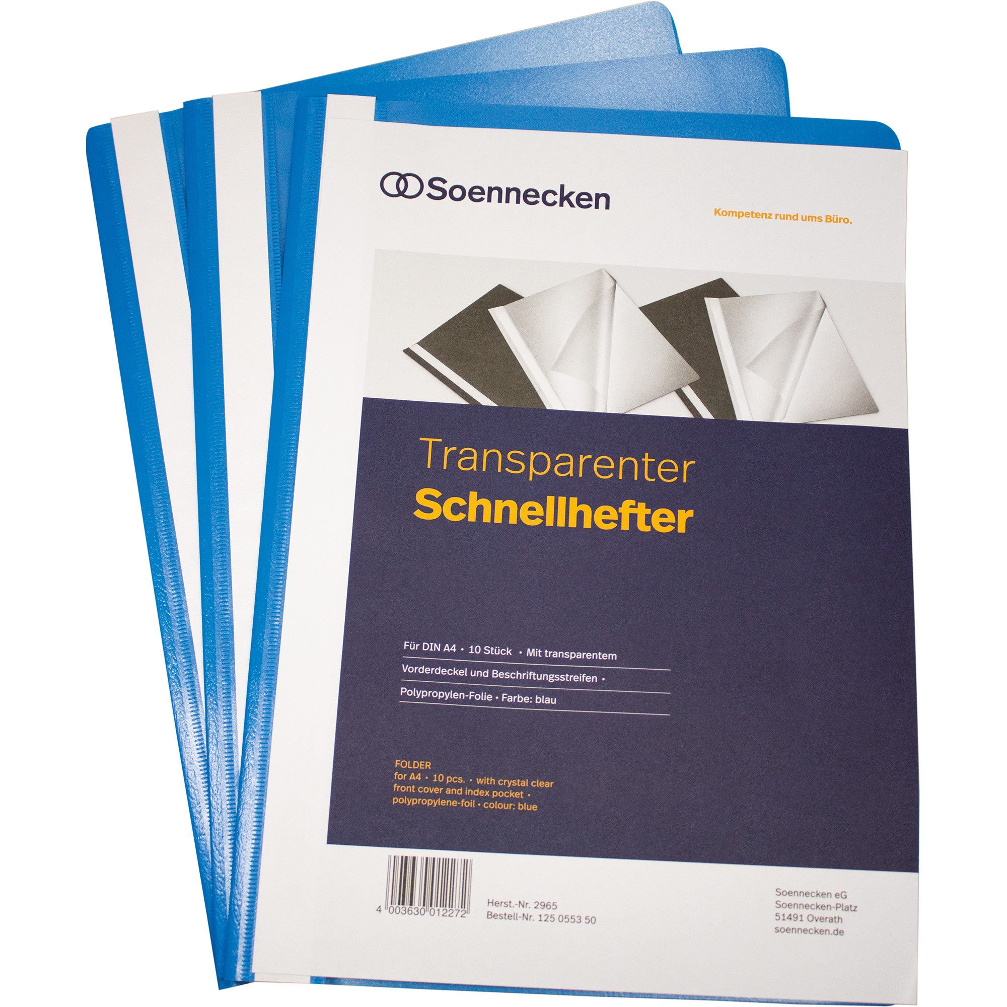 Hefter Schnellhefter 2965 DIN A4 PP blau 10 Stück (10 Stück)