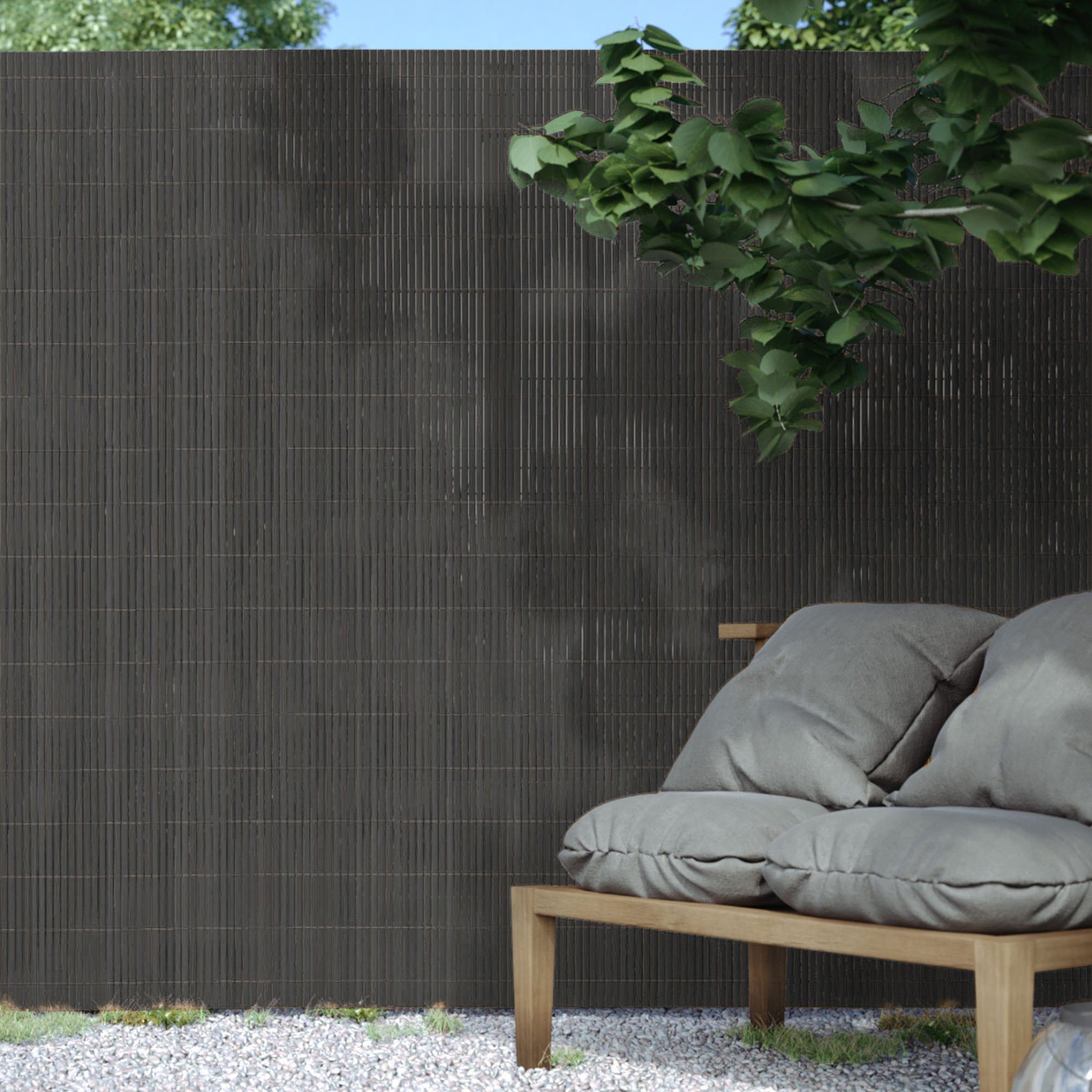 paramondo Sichtschutzzaunmatten PVC Sichtschutzmatte StrongLine, 60 x 300 cm, grau, (1-St), langlebig, witterungsbeständig, pflegeleicht