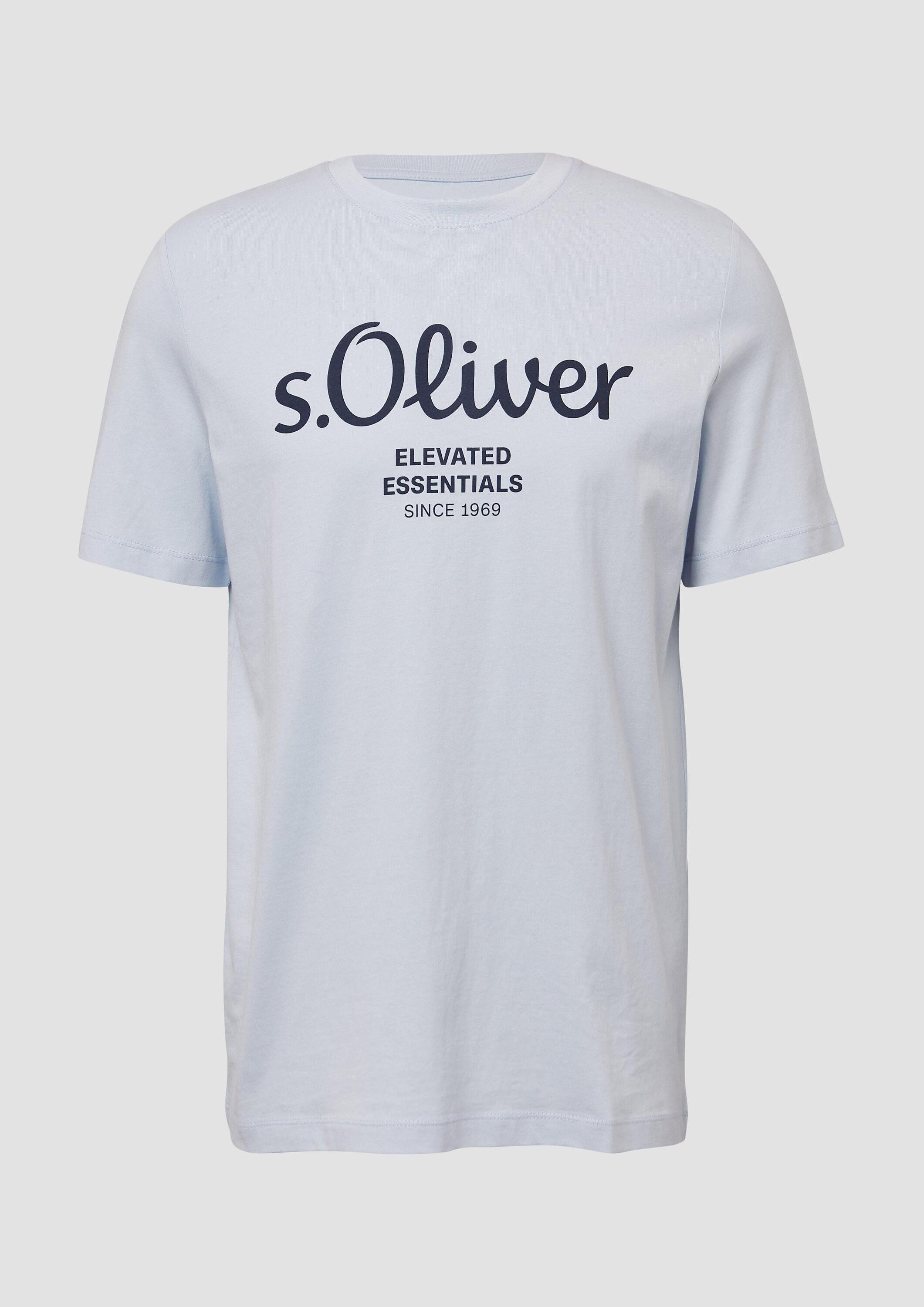 s.Oliver Kurzarmshirt T-Shirt Baumwoll-T-Shirt mit Logo-Print