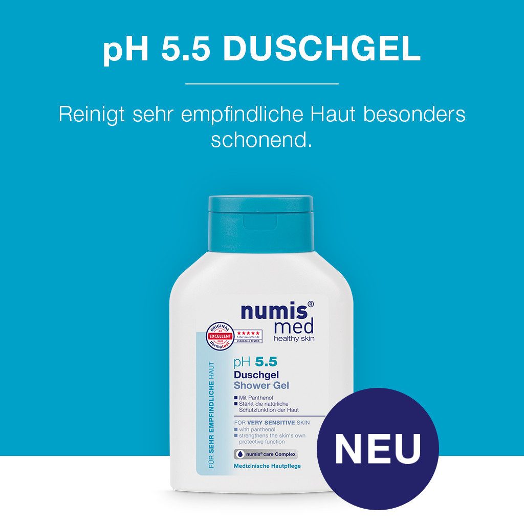 numis med Duschgel Duschgel ph 5.5 - Hautberuhigendes Shower Gel - Hautpflege 1x 200 ml, 1-tlg.