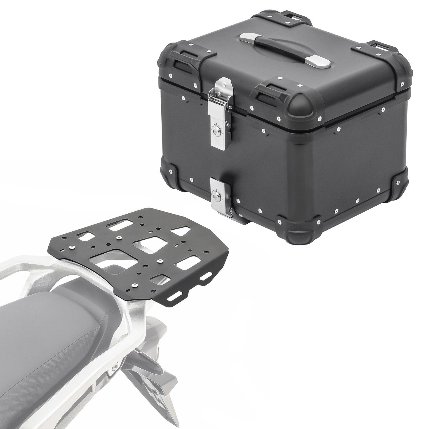 Bagtecs Topcase Set Alu Topcase + Gepäckbrücke für Ducati Multistrada V4 21-22 XS45 sc