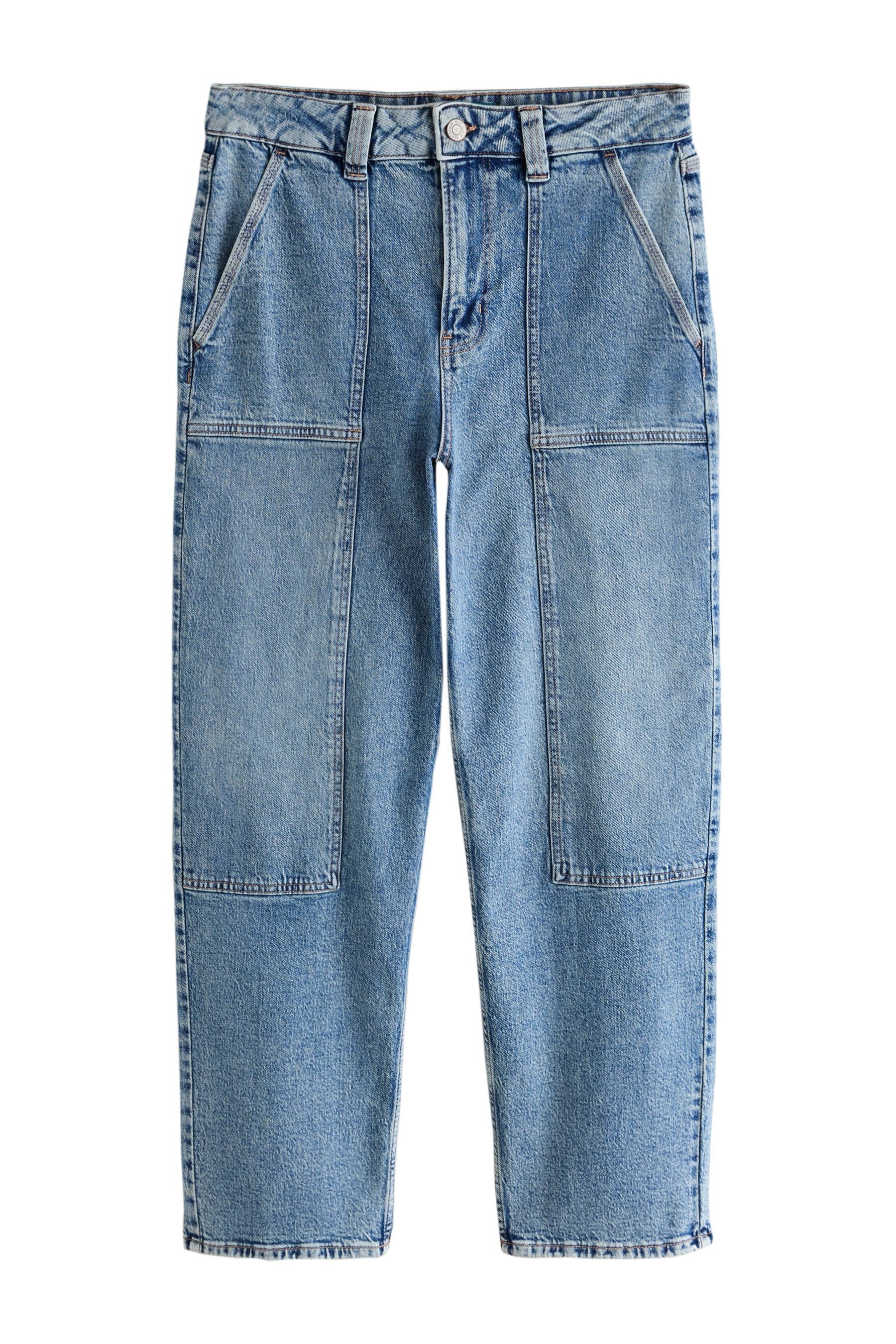 Next Gerade Jeans Straight Fit Jeans mit geradem Bein, Kurzgröße (1-tlg)