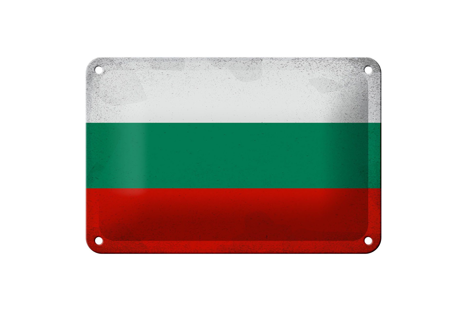 Femer GmbH Metallschild Flagge Bulgarien 18x12cm Flag Bulgaria Vintage, (1 St), gewölbte Oberfläche, abgerundete Ecken, umgeschlagene Kanten