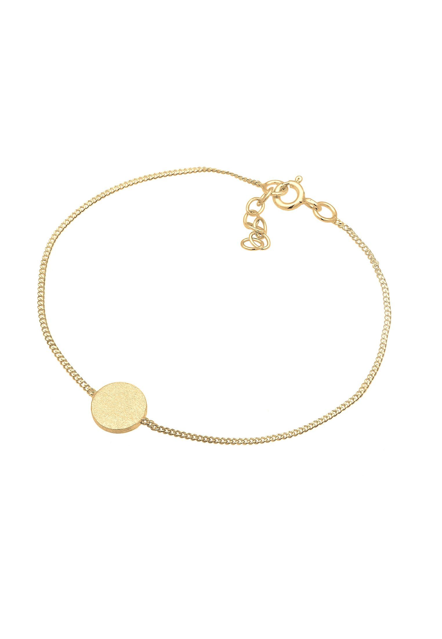Elli Armband Kreis Plättchen Matt Basic Geo 925 Silber (kein Set, 1-tlg), Geo
