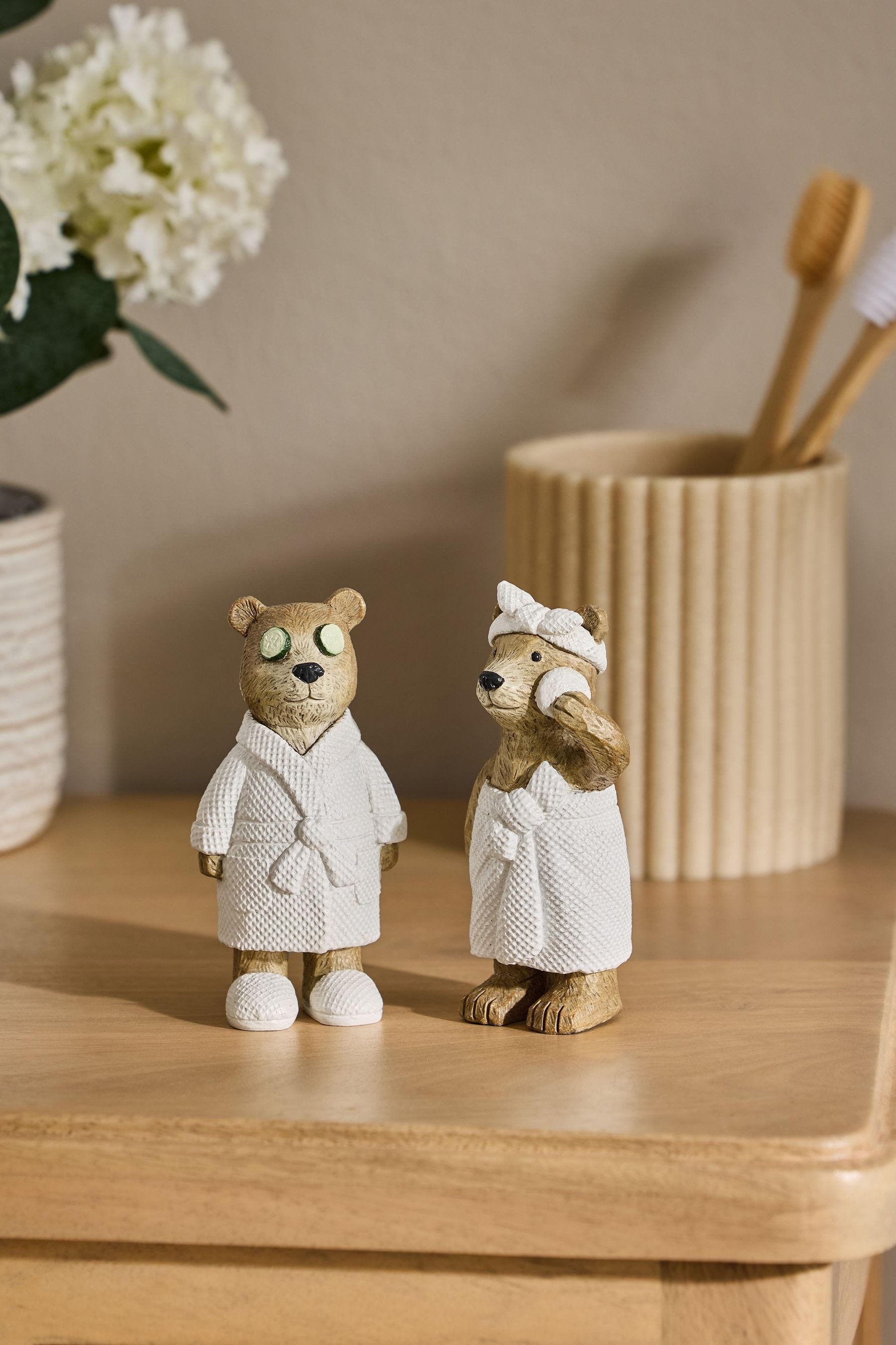Next Dekofigur Bertie Bear Spa Badezimmerdeko, 2er-Set