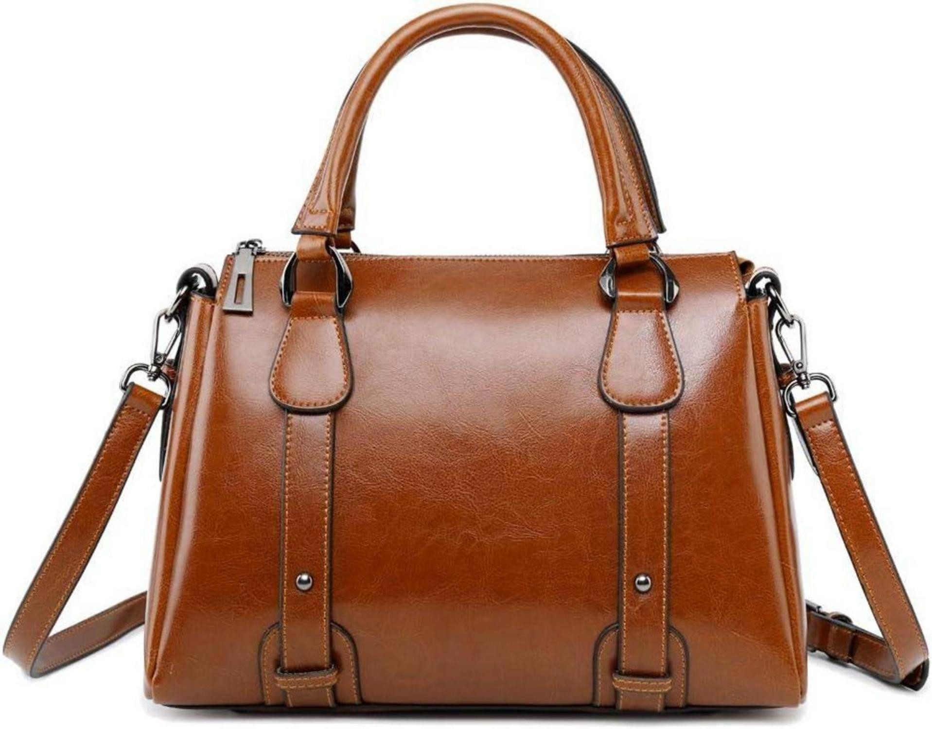 Handtasche Damen Leder Handtasche Umhängetasche Schultertasche Braun H10EUH
