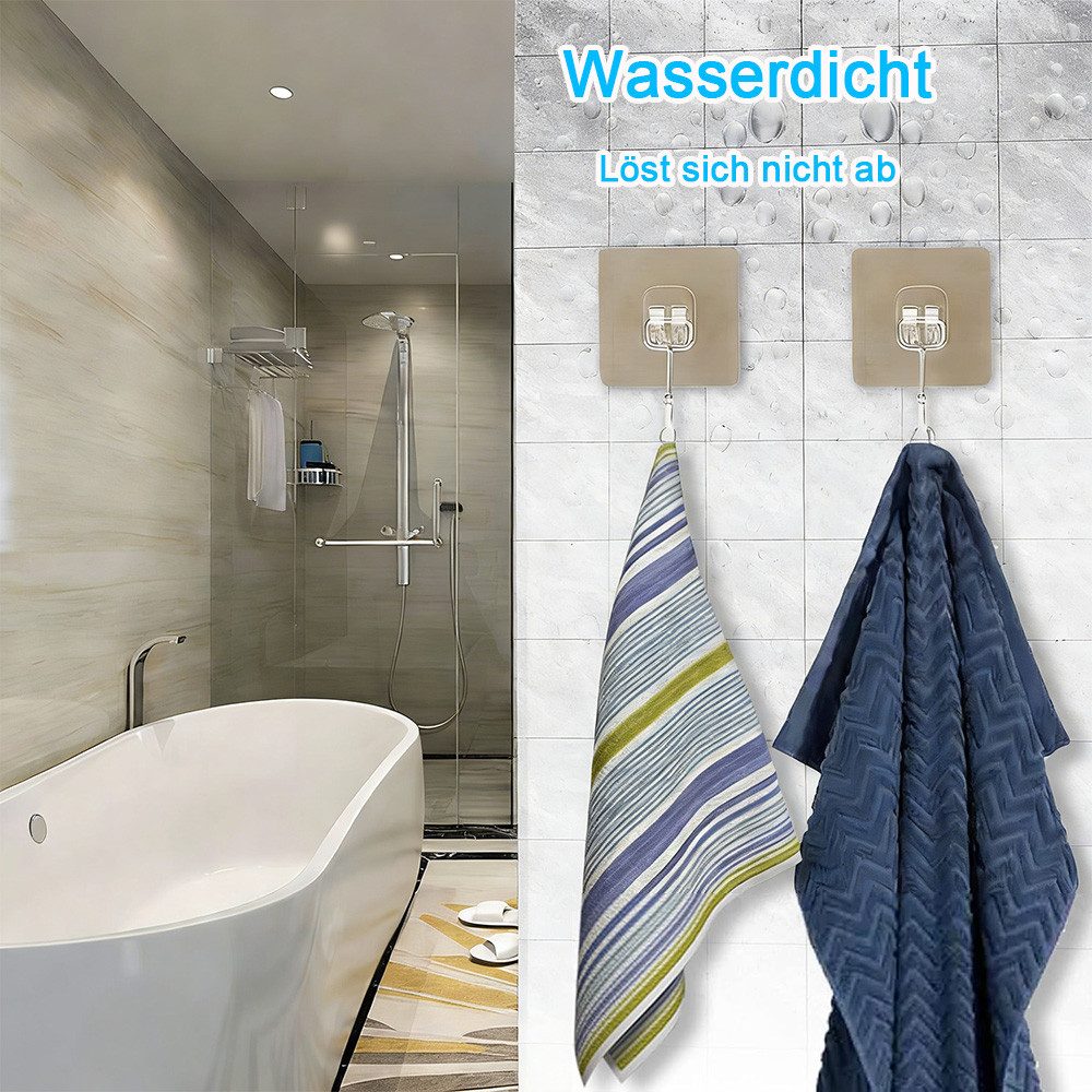 TUWENA Klebehaken 20 große selbstklebende Wandhaken, wasserfest und stark haftend – Bild 4 von 5