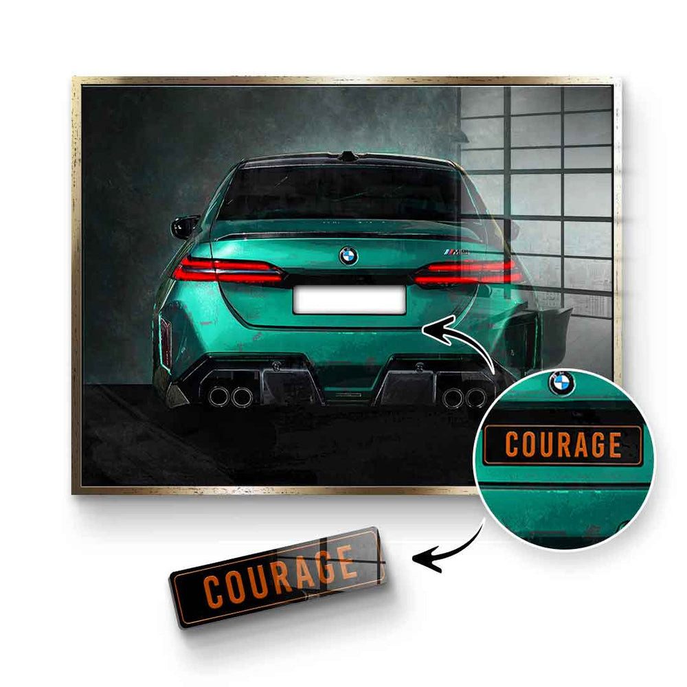 DOTCOMCANVAS® Acrylglasbild BMW M5 Backside - Acrylglas, Acrylglasbild BMW M5 Backside Auto Kunstdruck Wandbild