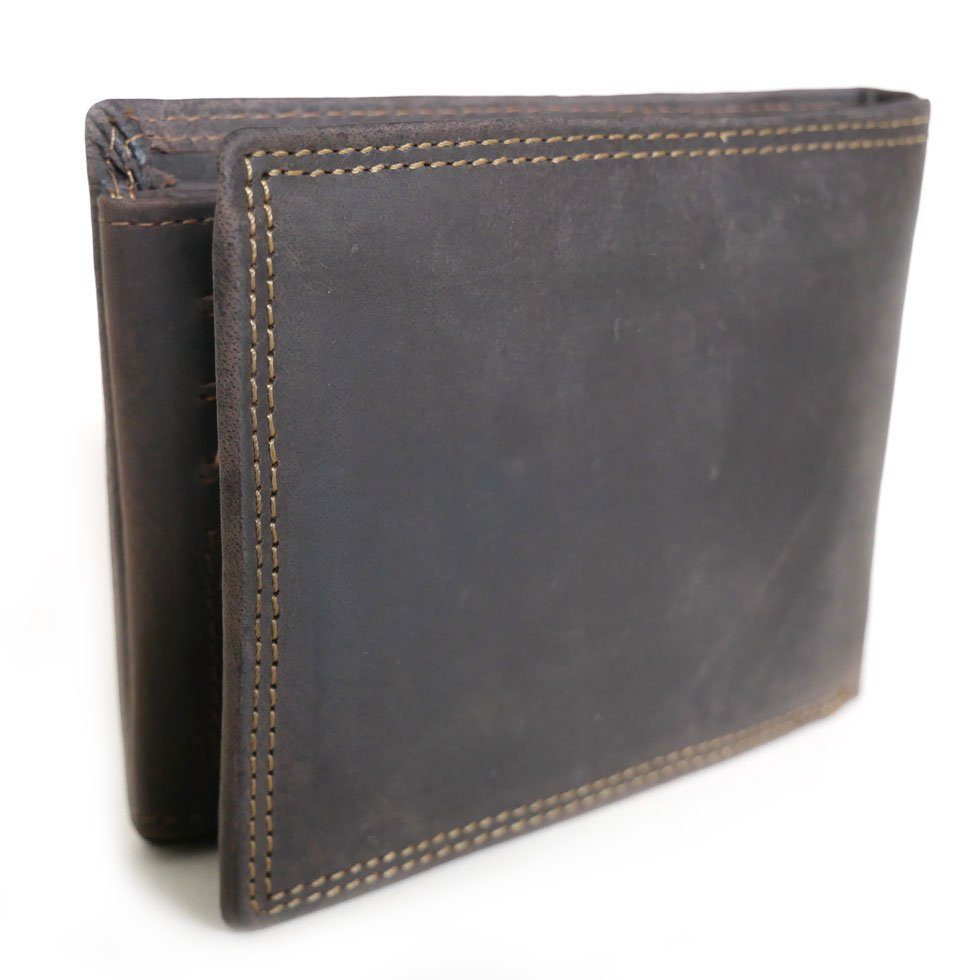 McLean Geldbörse TRAKTOR, 11 Kartenfächer mit RFID Schutz, 2 Scheinfächer, Naturleder