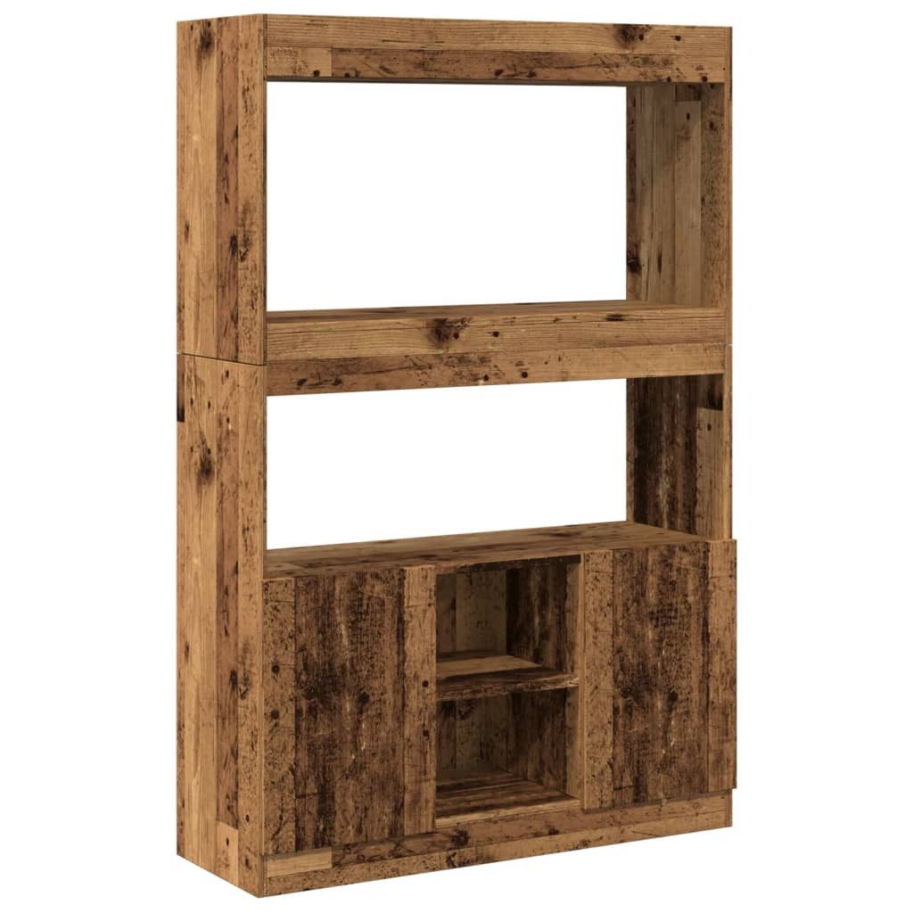 vidaXL Bücherregal NA Highboard Altholz-Optik 92x33x140 cm Spanplatte